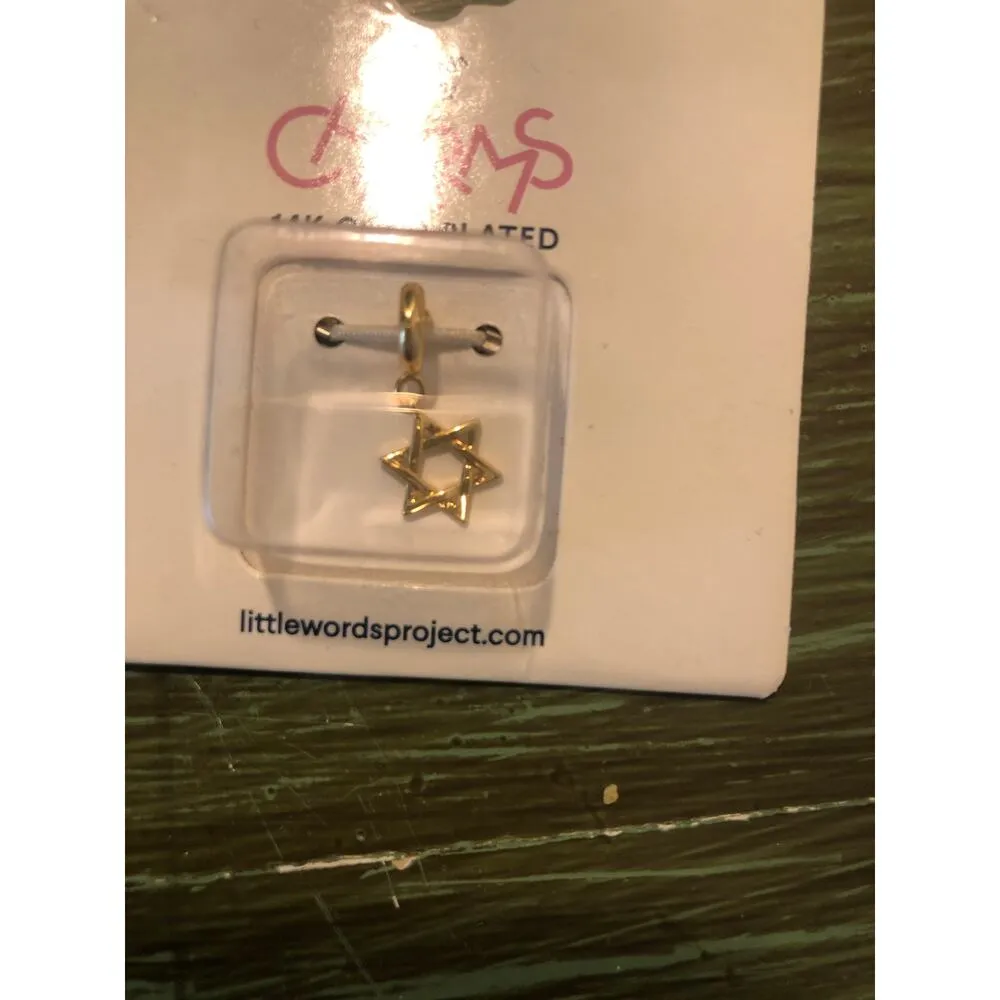 Little Words Project NWT 14k Gold Plated Star of David Charm - Image 3