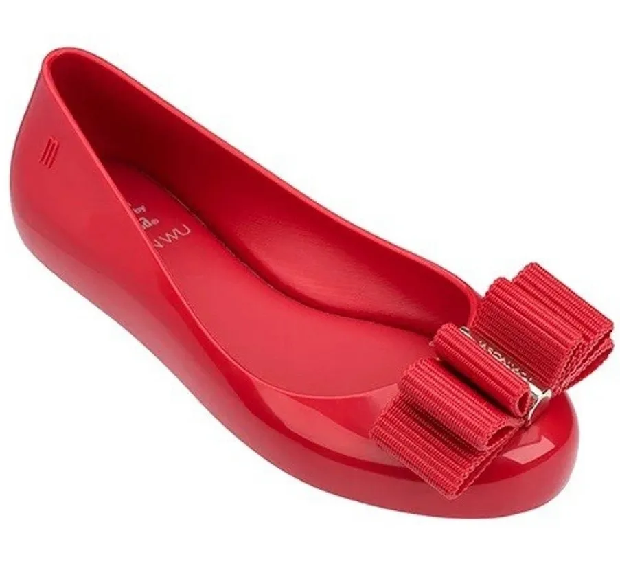 Melissa Sz 8 Mel Space Love + Jason Wu Ballet Flat Red Bow Women's Slip On - Image 1