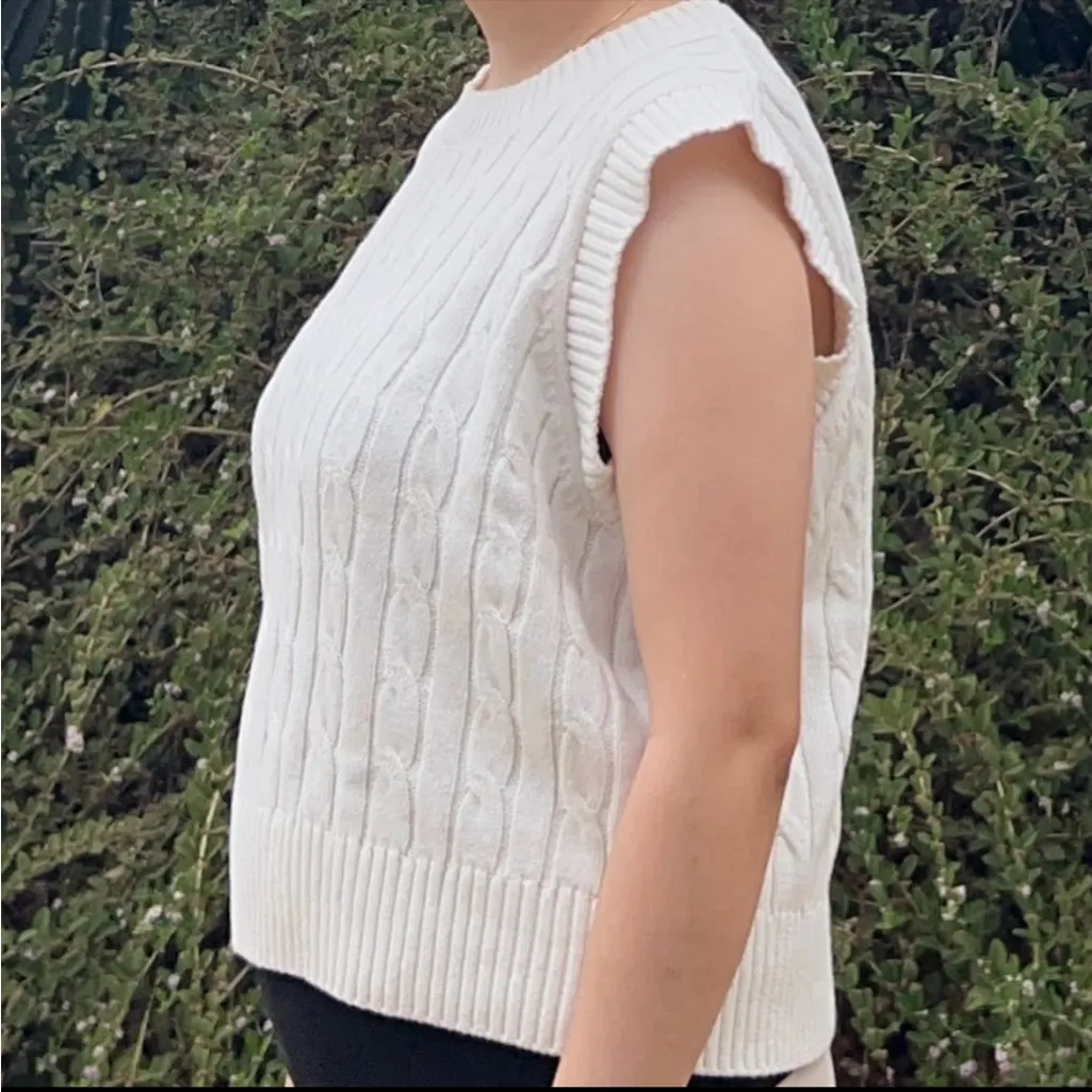 Forever 21  White Cable Knit Tank Top - Image 2