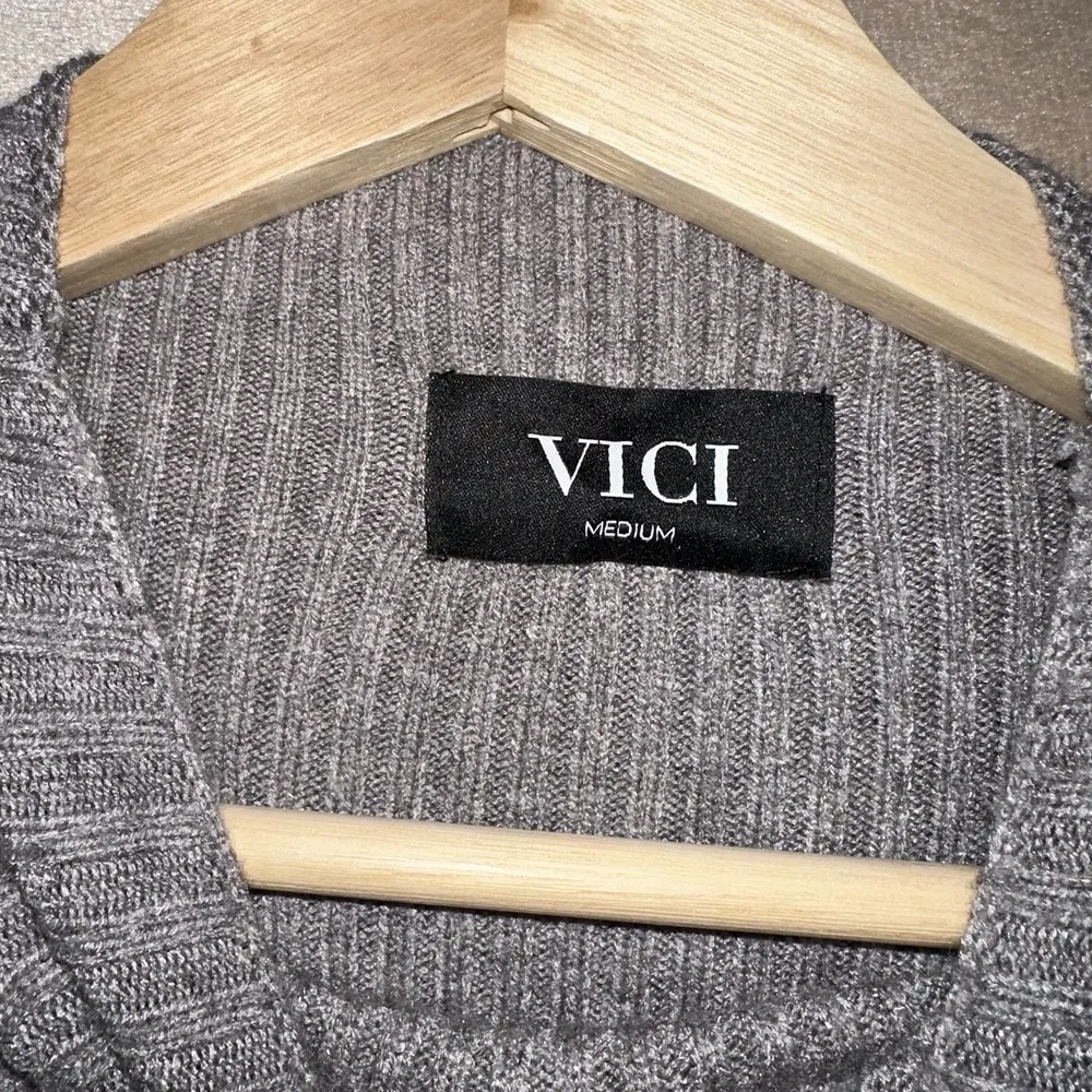 Nordstrom Vici Collection NEW Newtown Mock Neck Knit Midi Dress Sz M MSRP $56 Gray Size M - Image 10