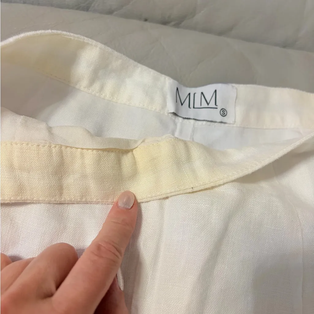 MLM Valentine ruffle shorts white linen shorts size small - Image 7