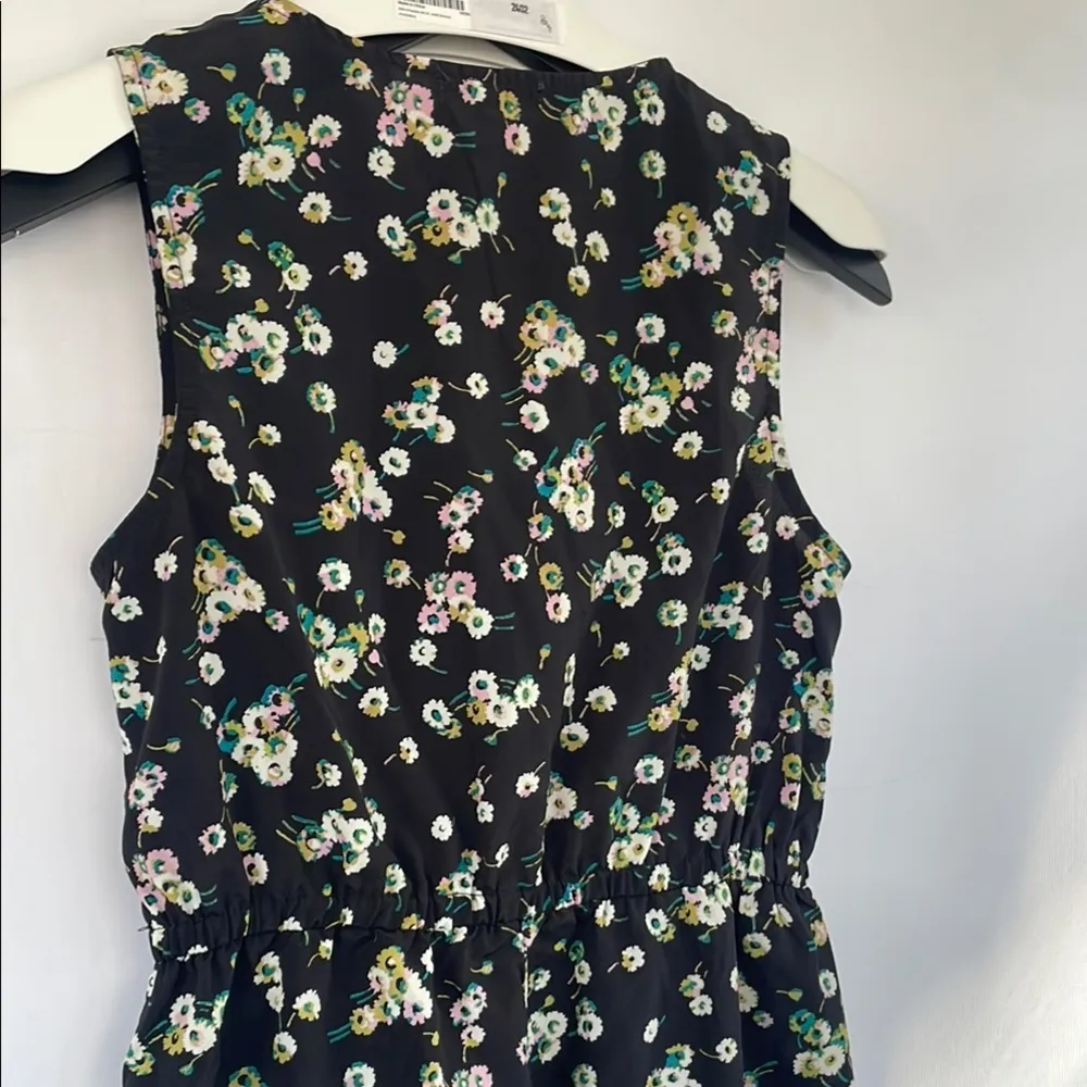 BeBop Black Floral Dress Decorative Sailor Bib Drawstring Waist Pockets Large - Image 9