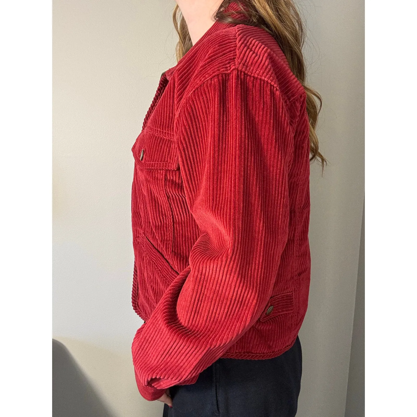 Vintage Crossroads Y2K 90s Red Corduroy Jacket Gilmore Girls Size M - Image 2