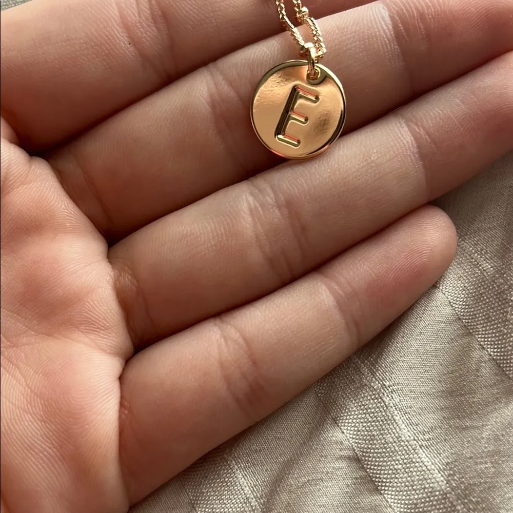Gold Initial Pendant Necklace - Image 2