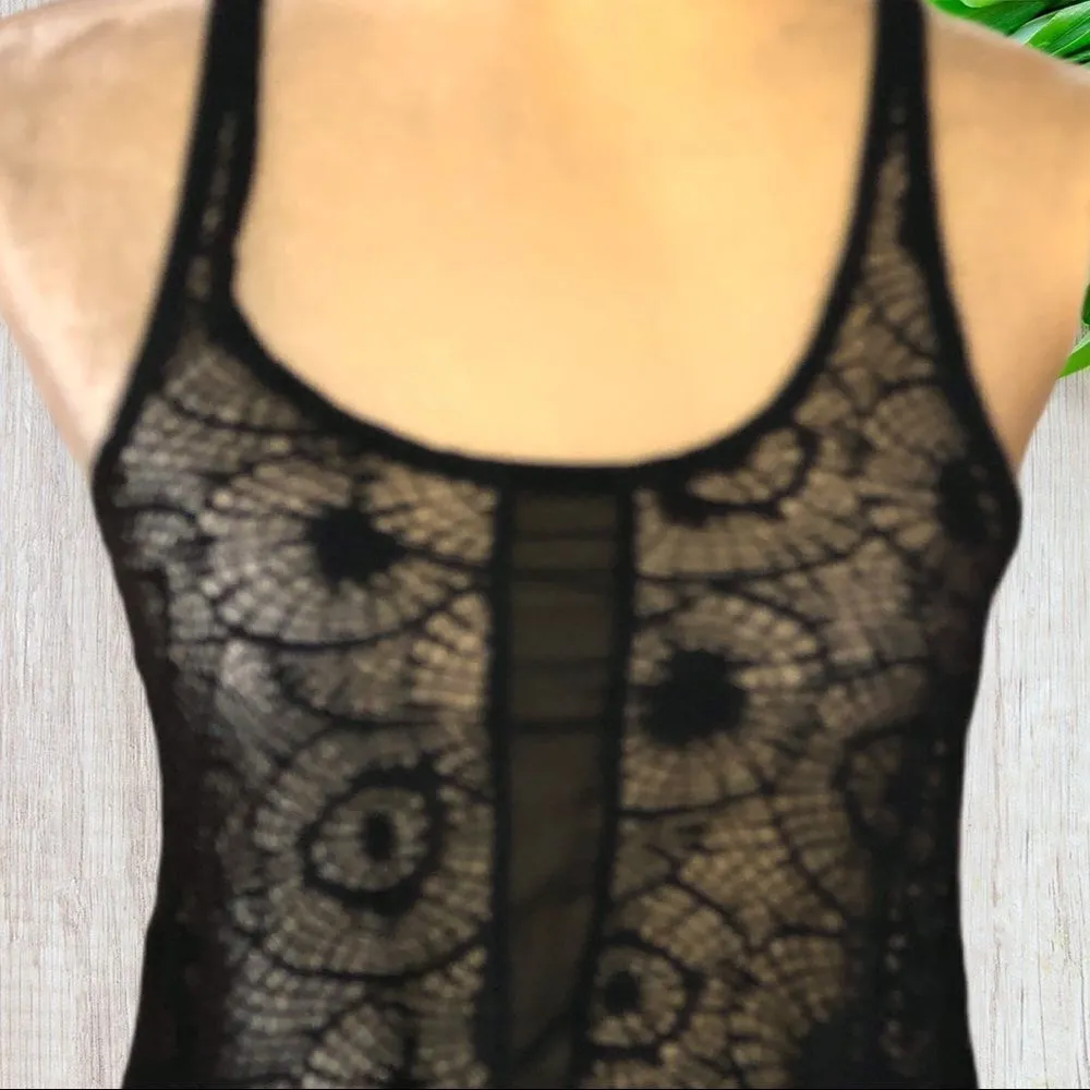 Poof black sheer lace top - Image 2