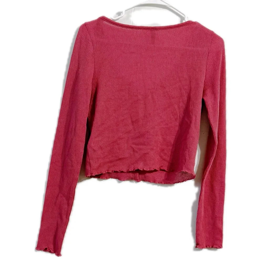 H&M Red Button-Down Long Sleeve Top‎ - Image 2