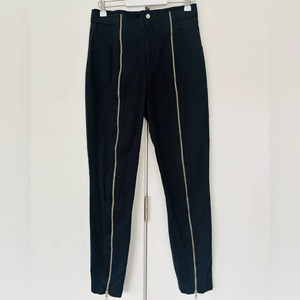 A.L.C. Zander Black zipper cotton slim leg pant size 4 - Image 5