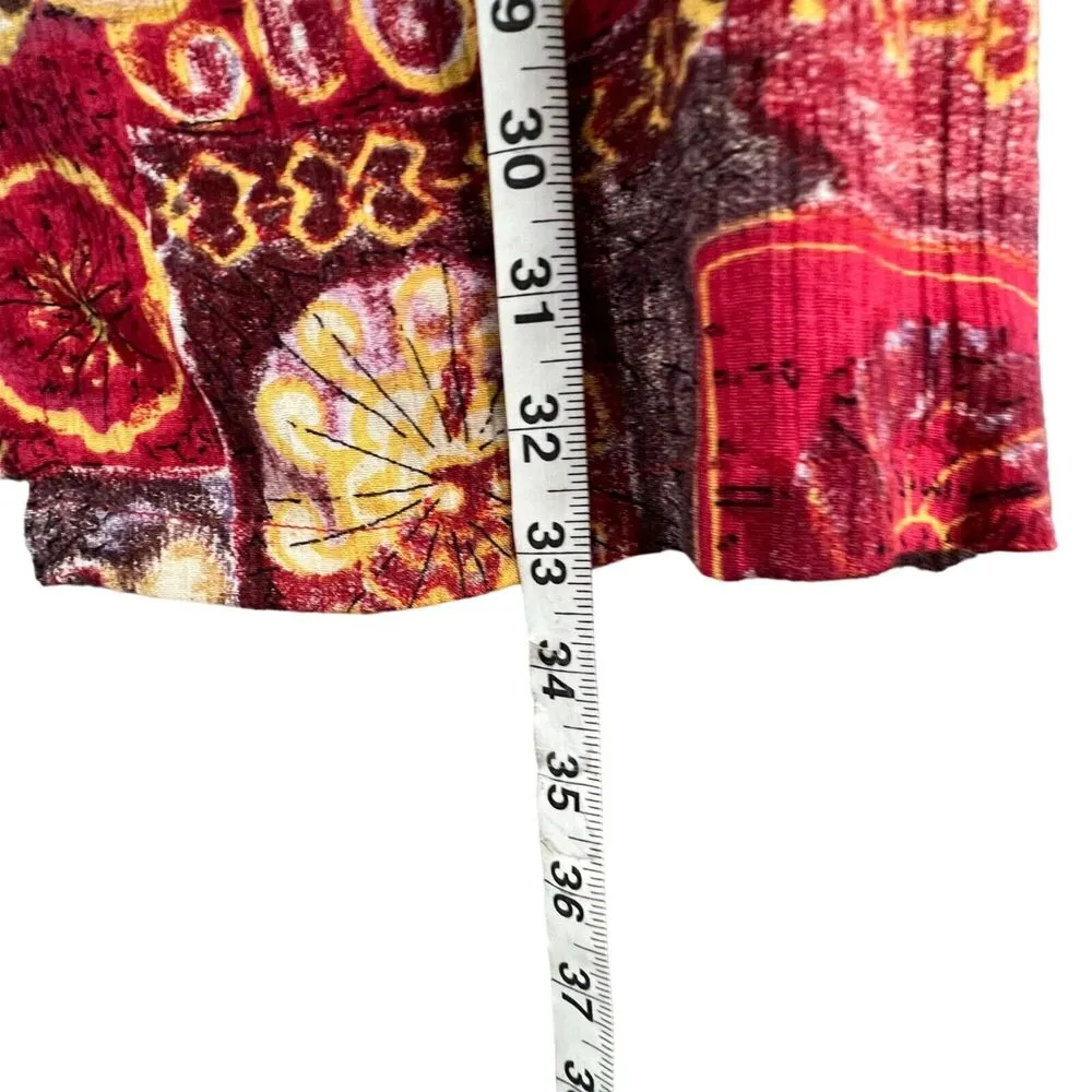 Vintage Christina Fairbanks Shirt Jacket Women XL Red Multi Abstract Boho Retro - Image 6