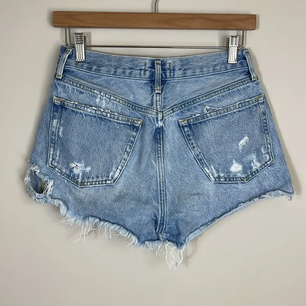 Agolde Parker Shorts Button Up Fly Distressed Size 25 - Image 3