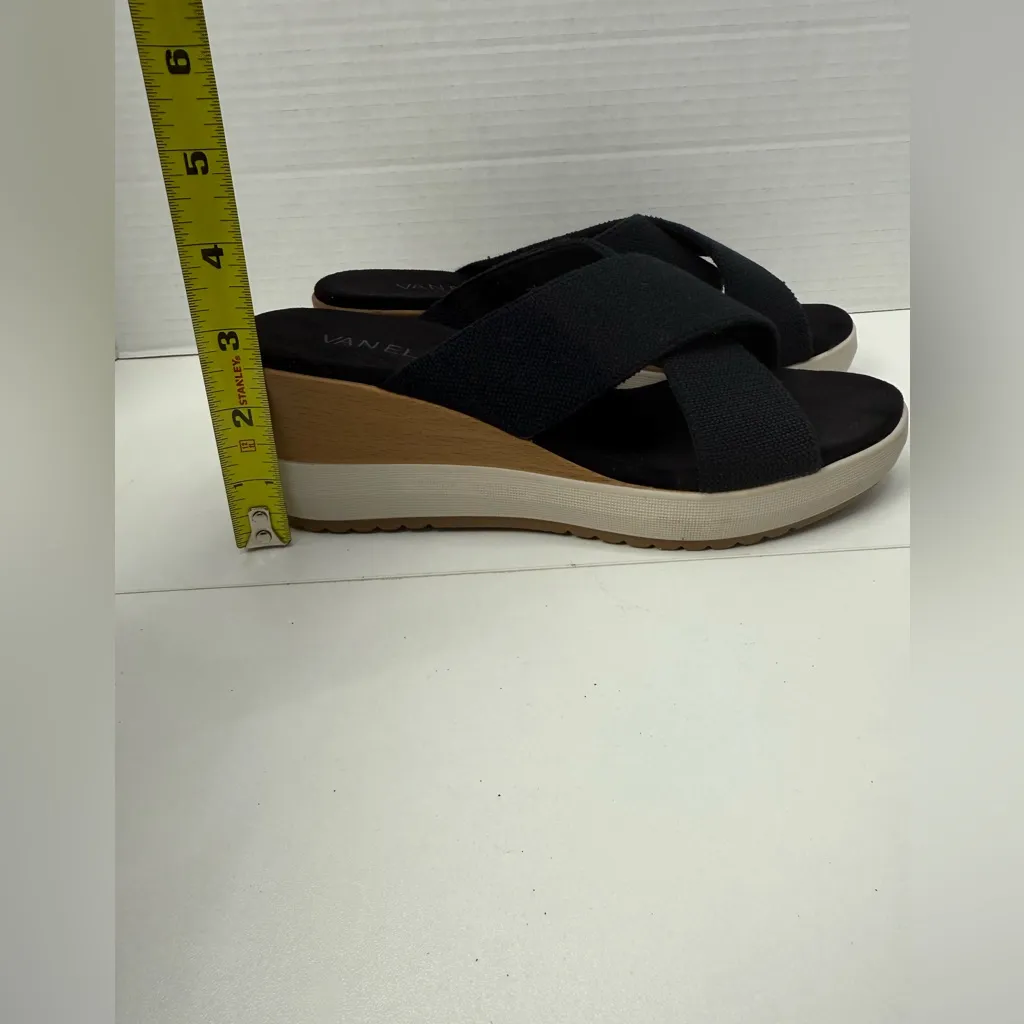 Vaneli Black and Tan Wedge Sandals size 7 - Image 10