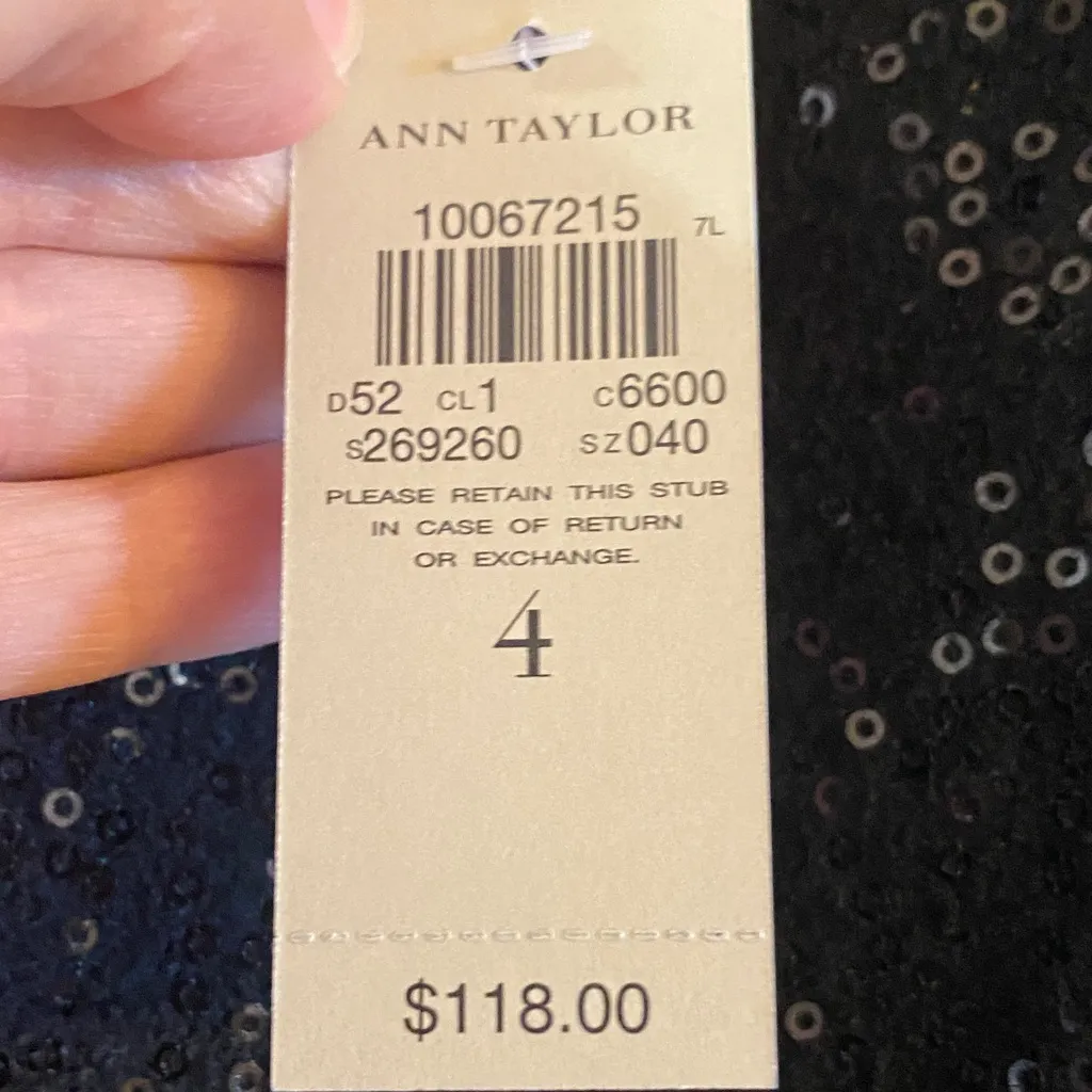 Ann Taylor Elegant Black Sequin Skirt - Image 2