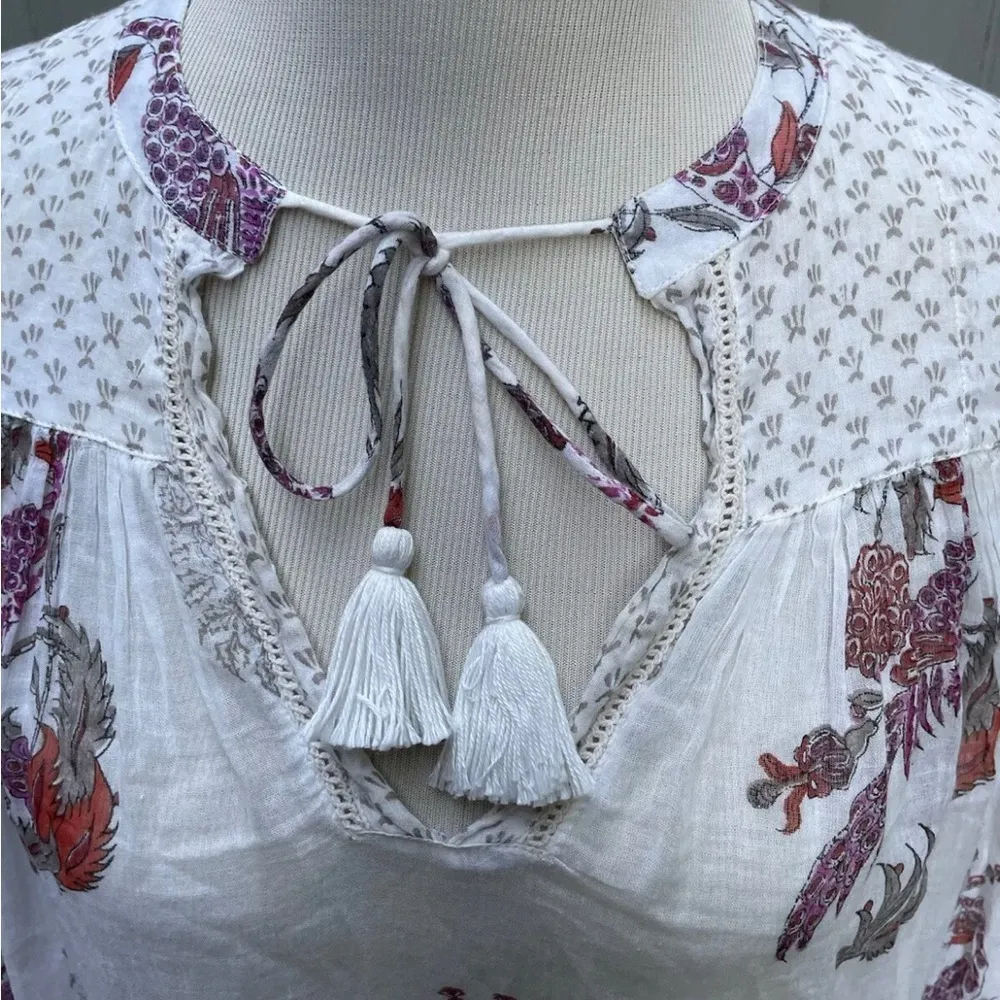 Roberta Roller Rabbit Valley Floral Serafina Tunic Top Women’s XS Retail $148 - Image 4