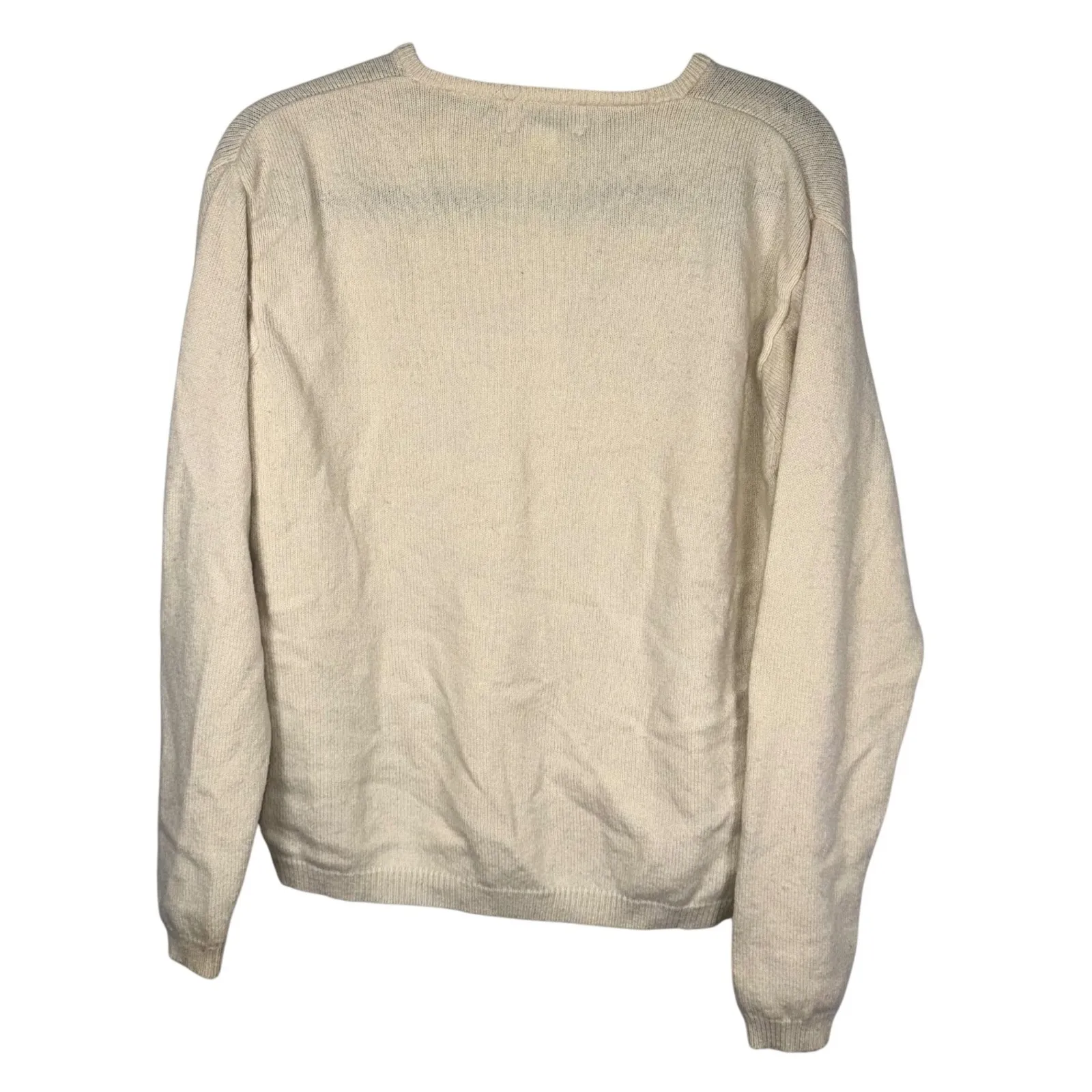 Pendleton Womens Cream Lambswool Button Up Cardigan Sweater Size M - Image 5