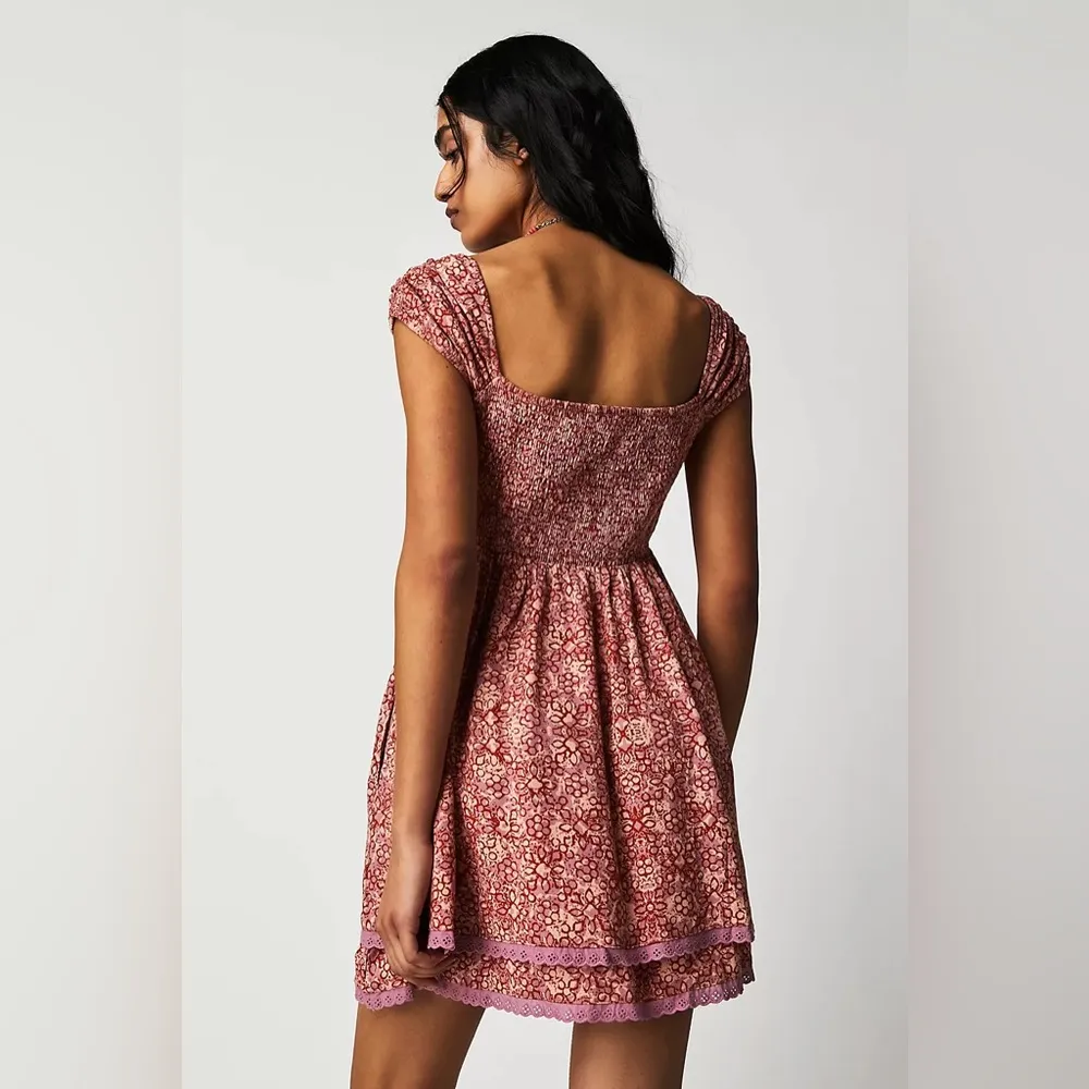 FREE PEOPLE Tabitha Mini Dress in Floral Combo - Image 4