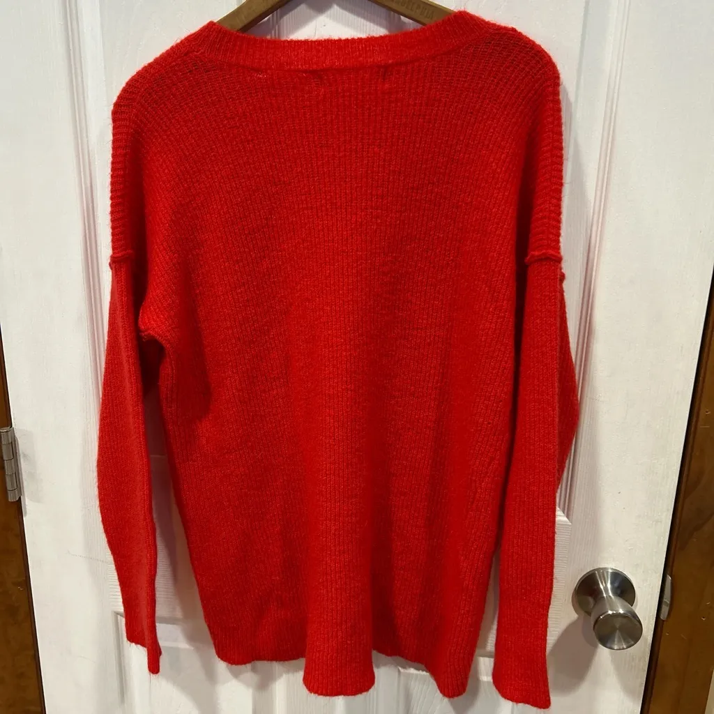 Pink Rose Vibrant Red Crew Neck Sweater - Image 3