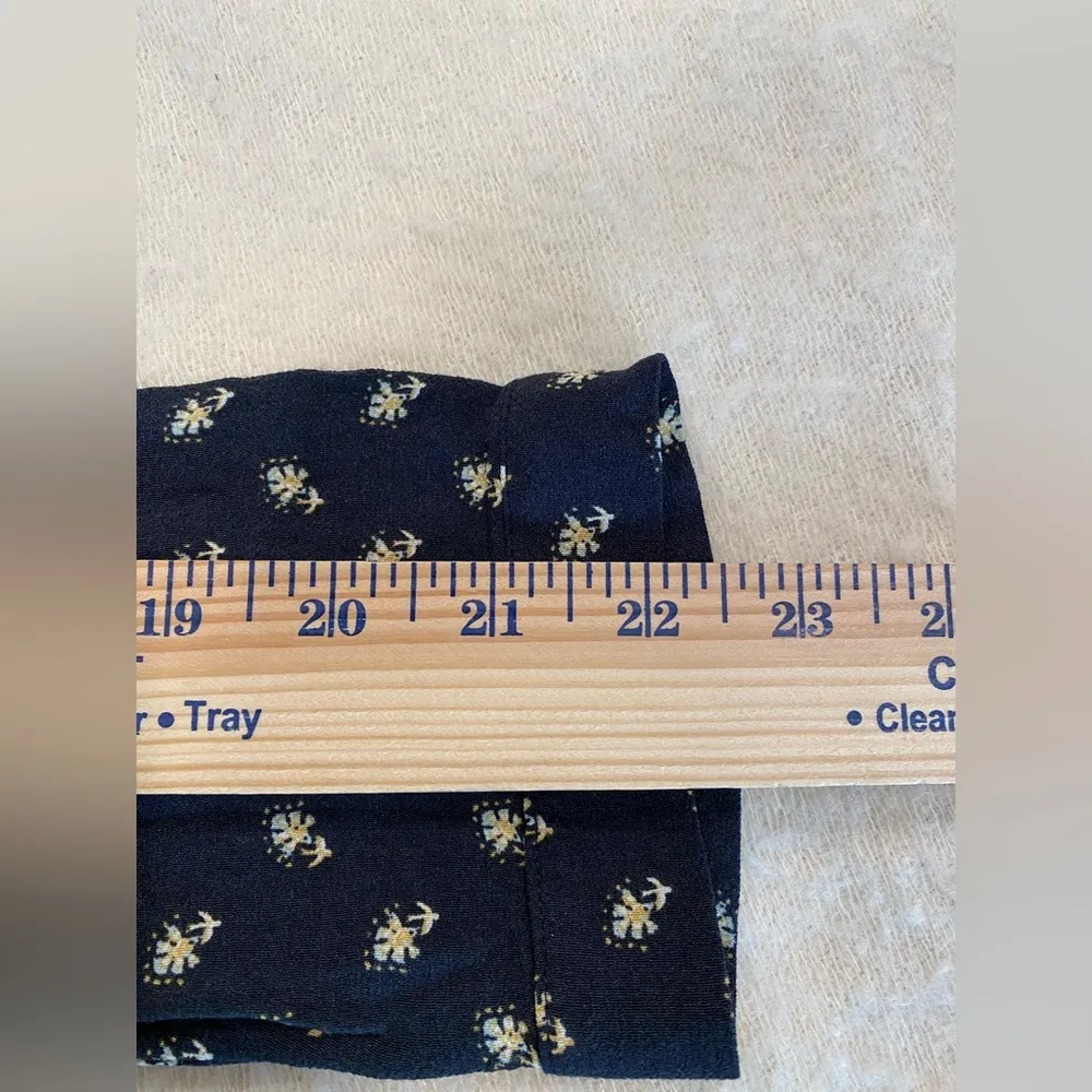 Garnett Hill Ditsy Floral Drop Waist Shift Dress 12 Button Up Long Sleeve blue - Image 12