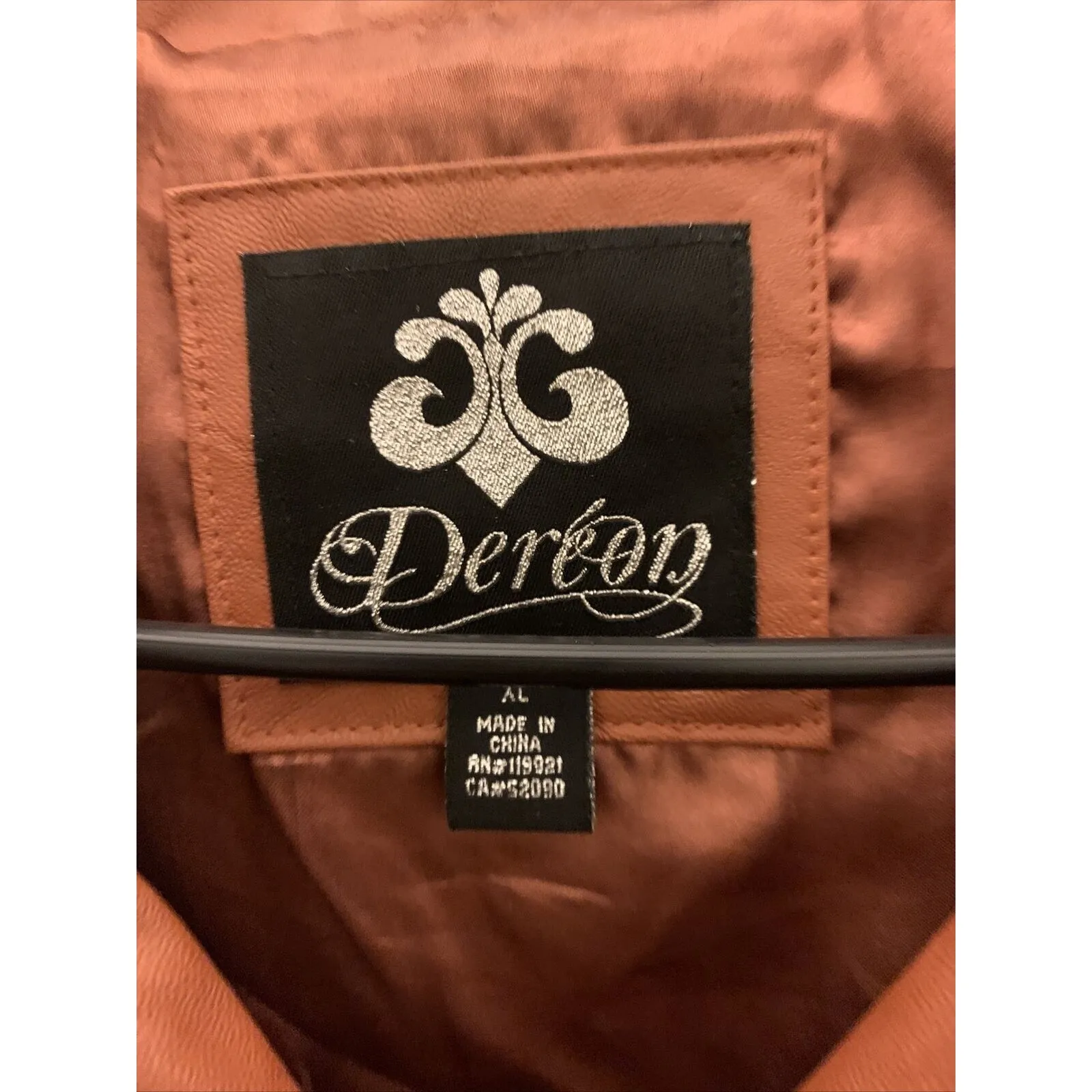 Dereon Women's Moto Biker Jacket Coat Faux Leather Zip Up Size XL Rust Brown - Image 4