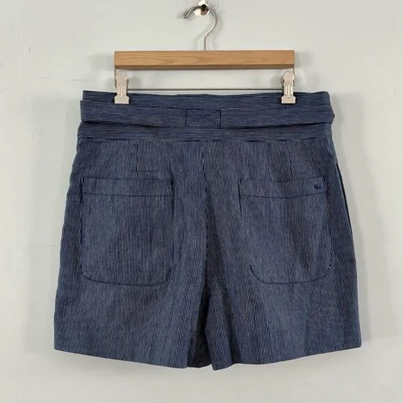 NWT Marc by Marc Jacobs Jamie‎ Stripe Blue Indigo High Waist Cotton Shorts - Image 4