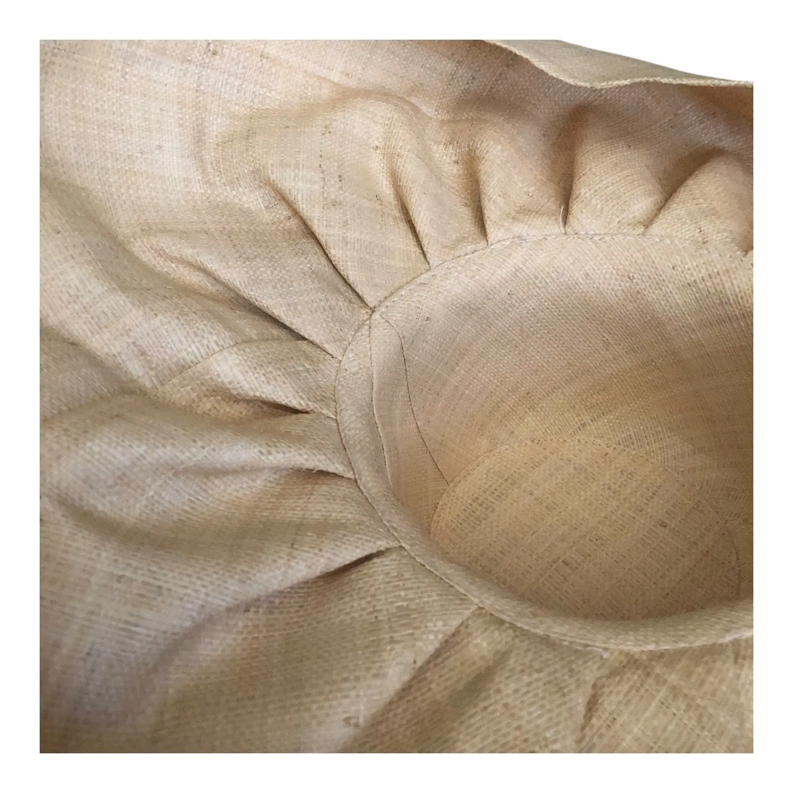 Vintage Natural Beige Wide Brim Sinamay Hat with Ruffled Brim And Bow - Image 10