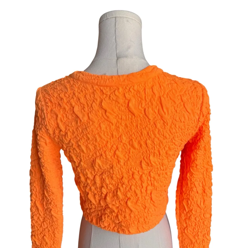 LOVESHACKFANCY - NWT Neon Tangerine Senina Crop Cardigan Sz XS - Image 6