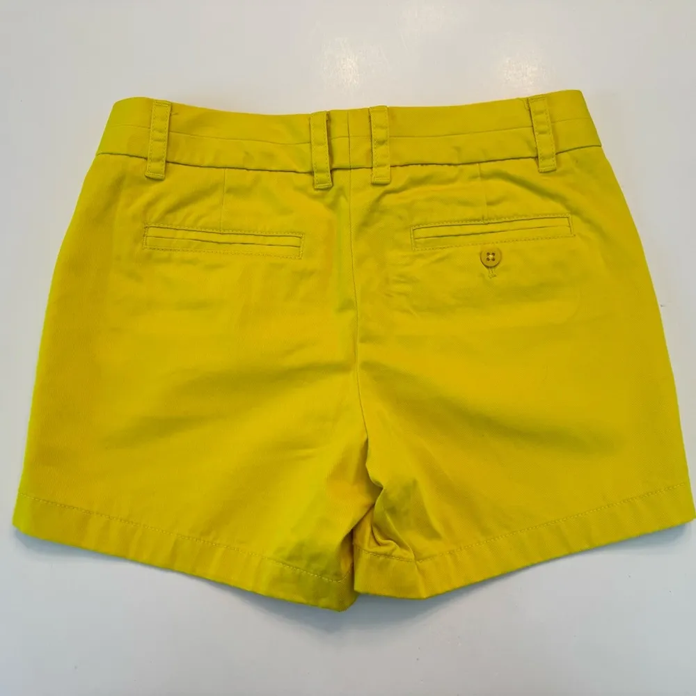 J Crew Broken In Chino Shorts Size 4 Small Yellow Bright Vibrant Cotton Preppy - Image 3