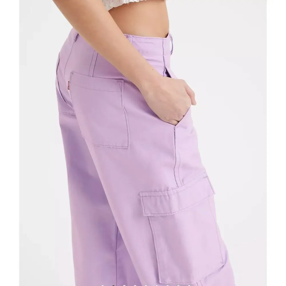 Levi's Premium Baggy Cargo Pants Purple Rose 28x30 - Image 2