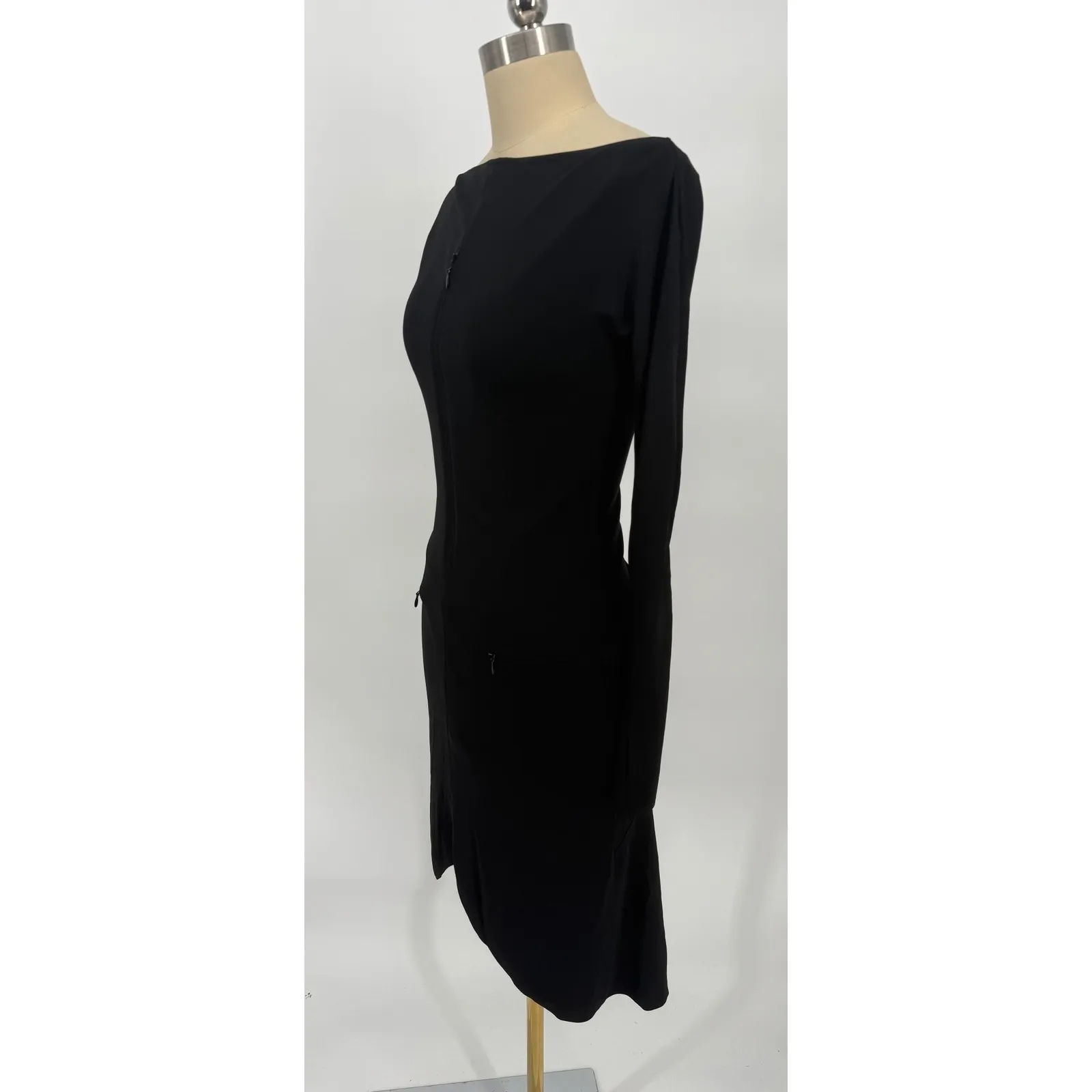 New! courrèges DROP ZIPPED CREPE JERSEY DRESS In Black Sz 38 US‎ 6 $1,780 - Image 9