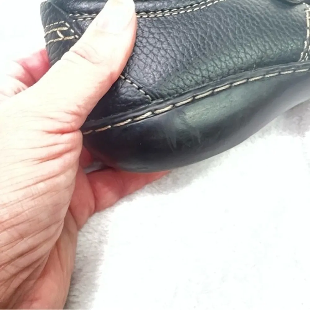 Clarks Shoes Ashland Lane Q Womens 7 Black Pebbled Leather Slip On Loafer - Image 5