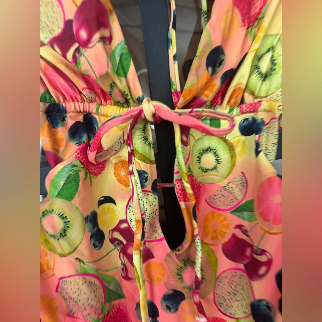 New Urban Outfitters Out From Under Ava One Piece Swimsuit fruit cheeky colorful - Image 9