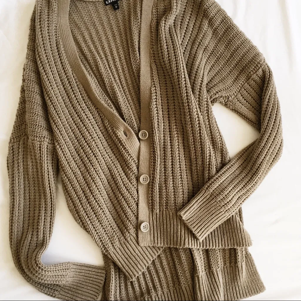 Express Tan Women's Cardigan Sweater - Image 2
