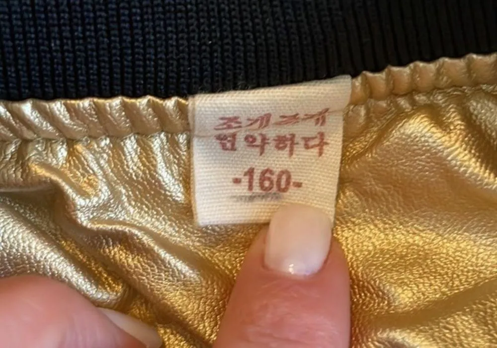 Fushi Metallic Gold Bomber Jacket Size XS - Image 7