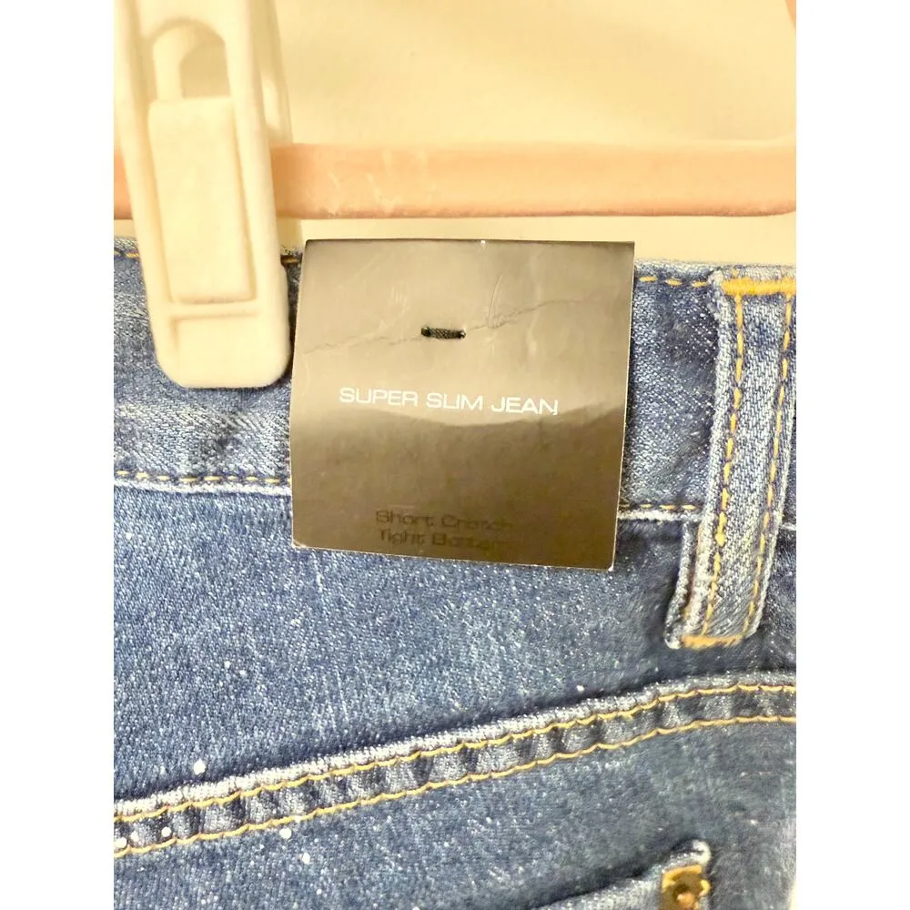 NWT Dsquared2 Button Fly Super Slim Distressed Skinny Jeans Blue Women's Size 30 - Image 8