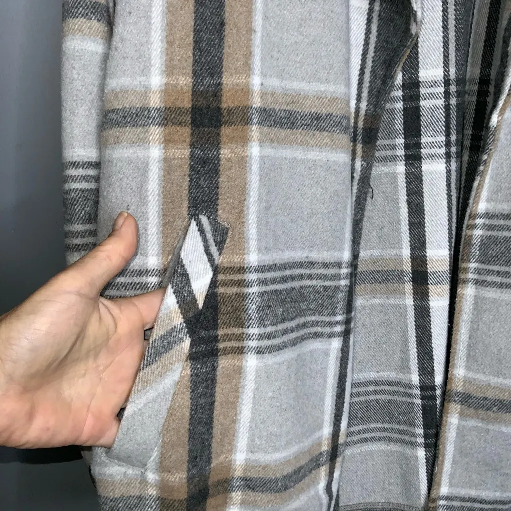 Ci Sono Women's Plaid Blazer - Black, Gray, and Tan - Large - Image 2