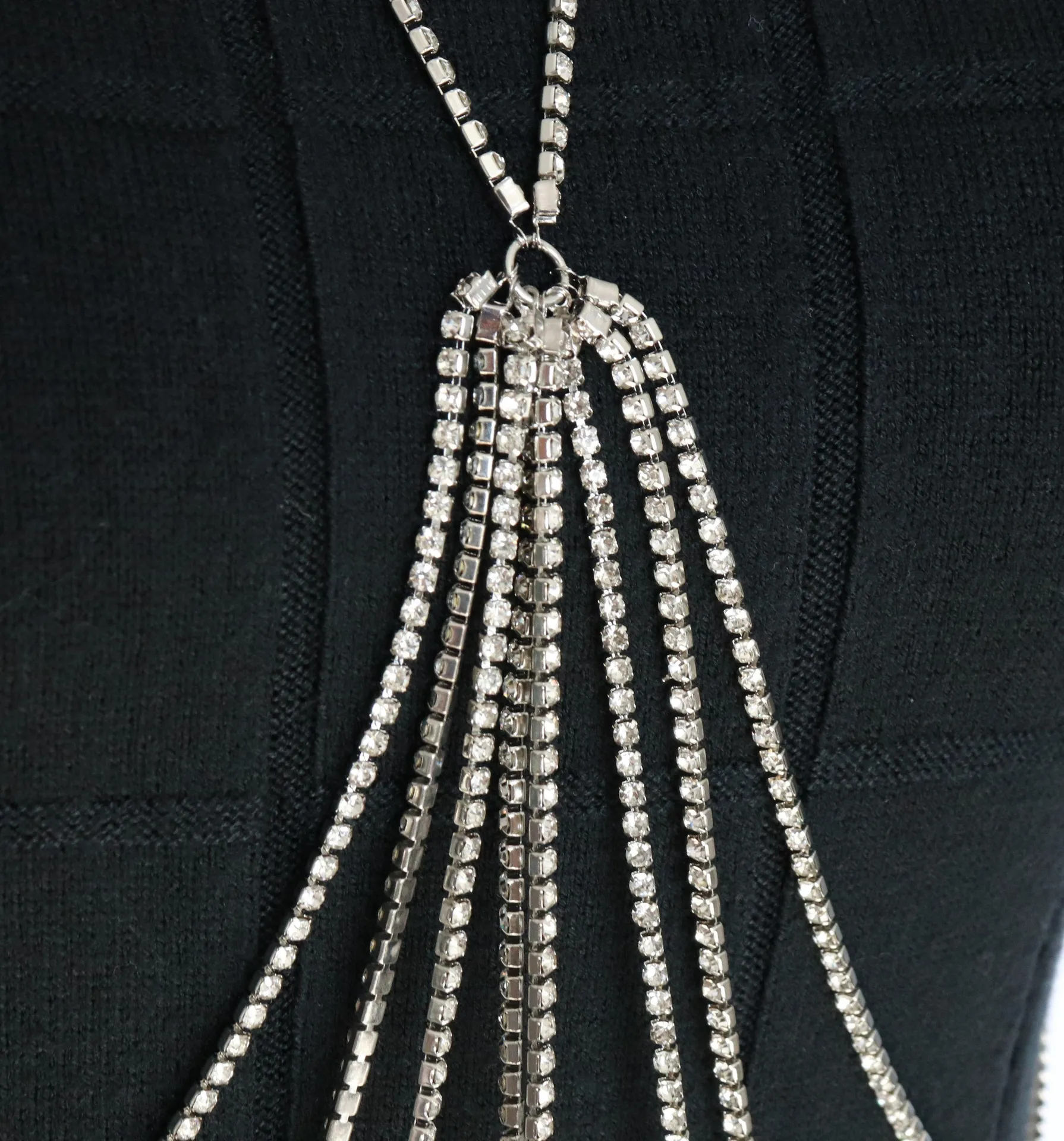 Rhinestones Silver Tone Body Chains - Image 3