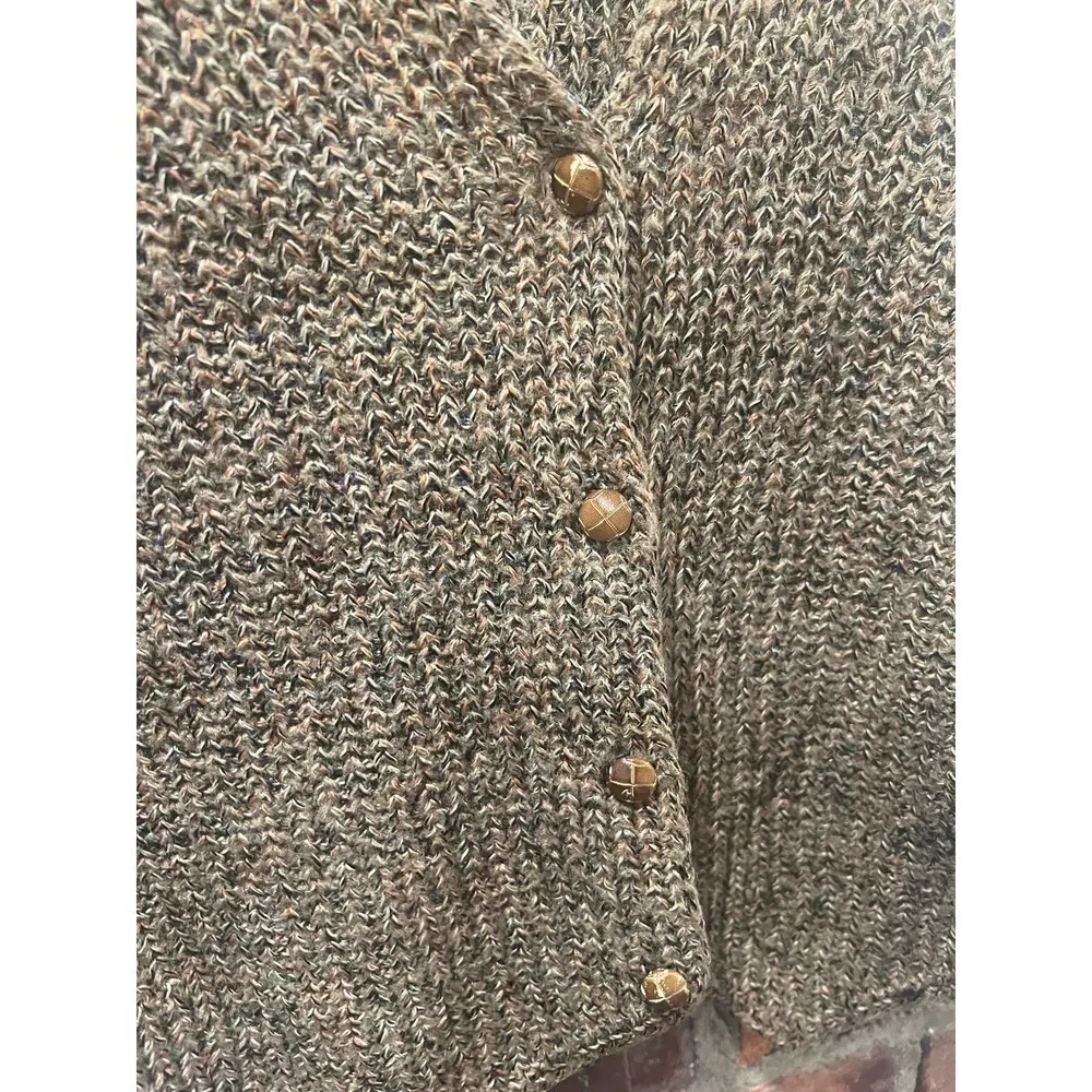 Vintage 70'S ANNE KLEIN BROWN MOHAIR BLEND POINTED HEM SWEATER VEST Med… - Image 6