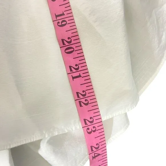 VINCE $295‎ Draped Puff Sleeve White Blouse 8 M - Image 12