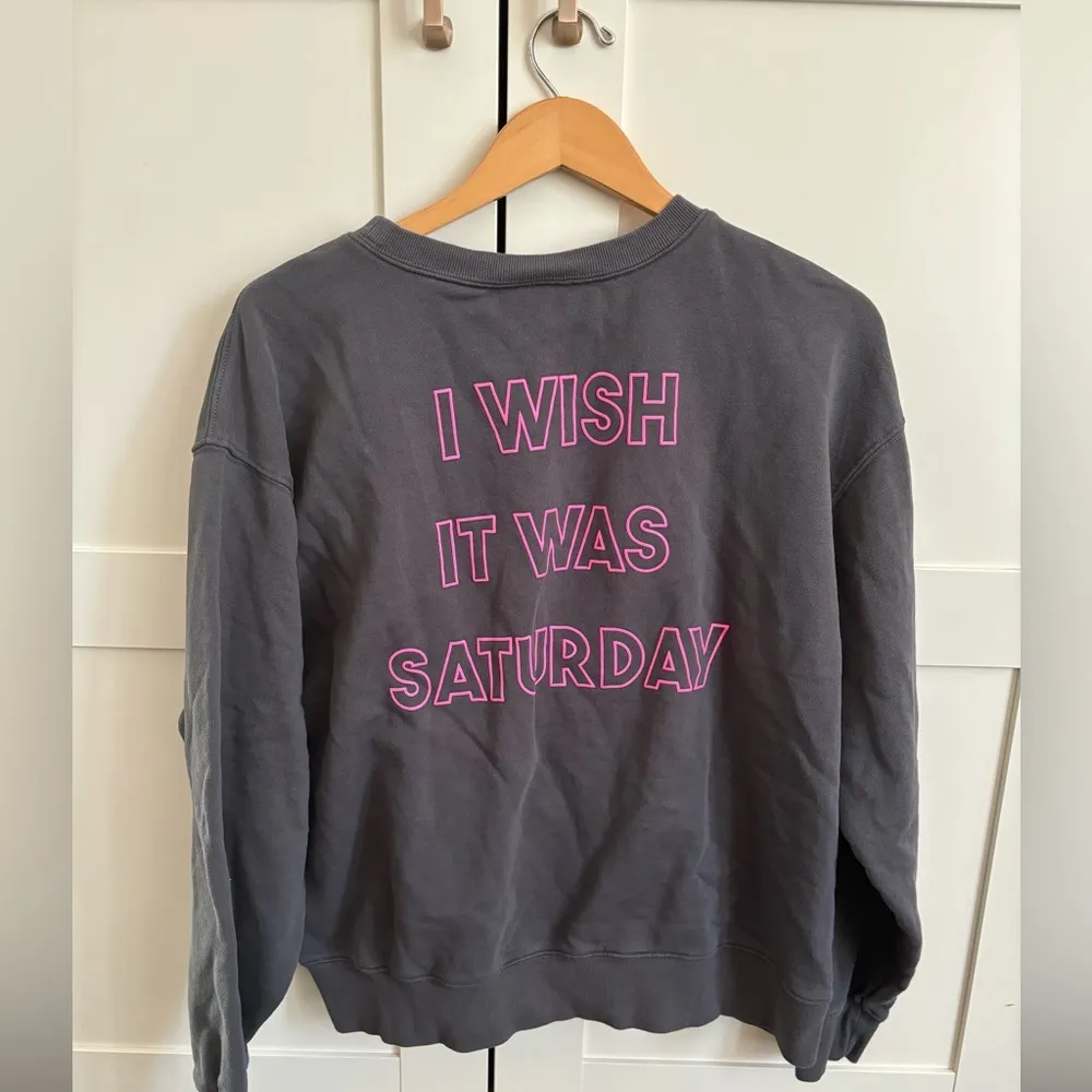 Wildfox Graphic Crewneck “I Wish It Was Saturday” Sweatshirt Size Large - Image 4