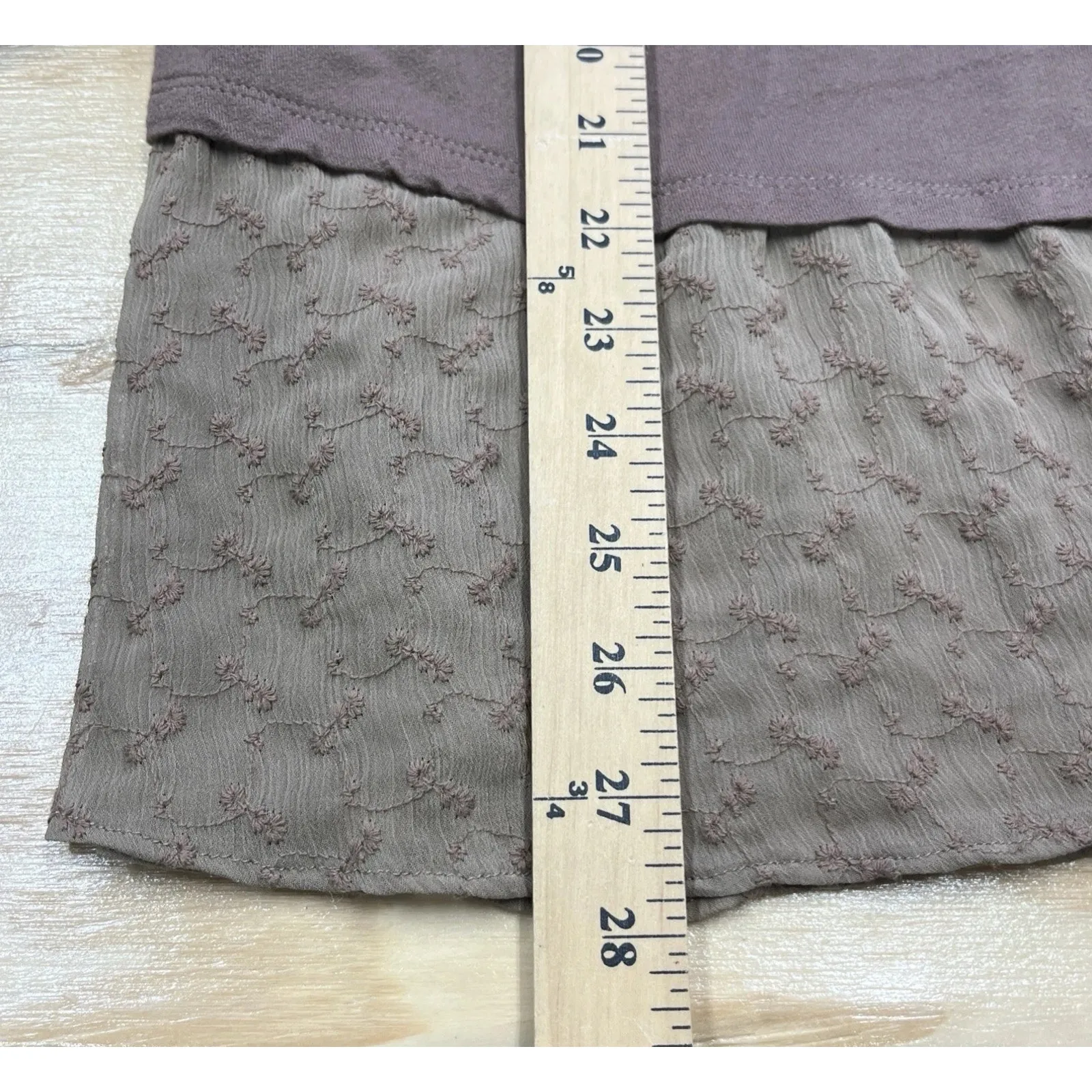 Logo By Lori Goldstein Stretch Tunic Blouse Size Medium Goblin Earthy Lace - Image 11