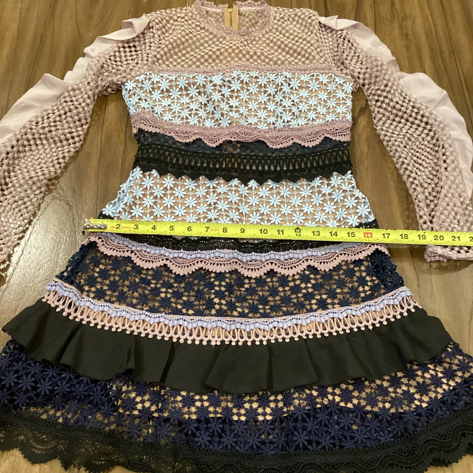 Self Portrait Bellis Mini Dress Lace Ruffle Floral Embroidery Eyelet Feminine 4 Pink - Image 10