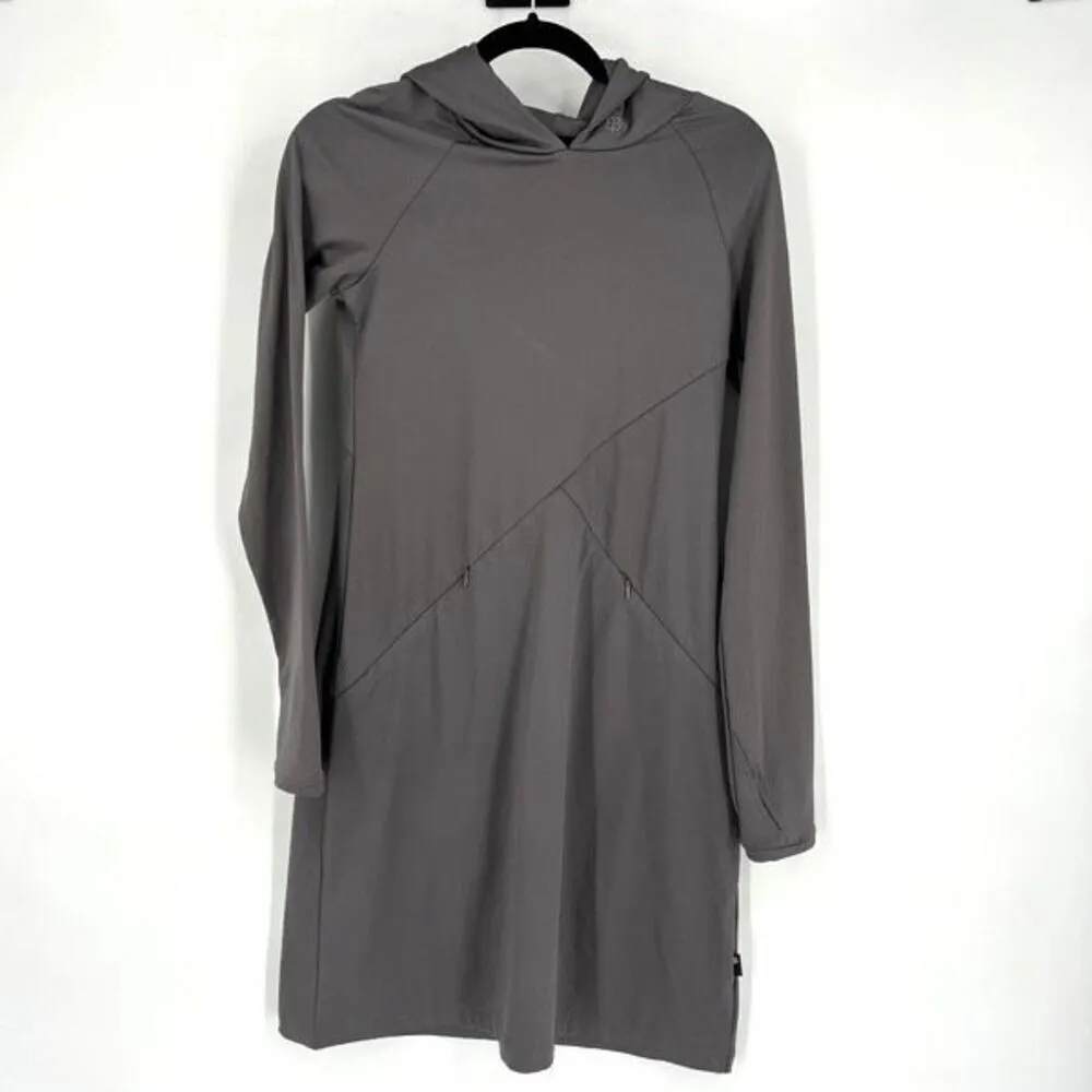 Betabrand Red Eye Travel Dress Gray Hooded Stetch Vacation‎ Size XS - Image 4
