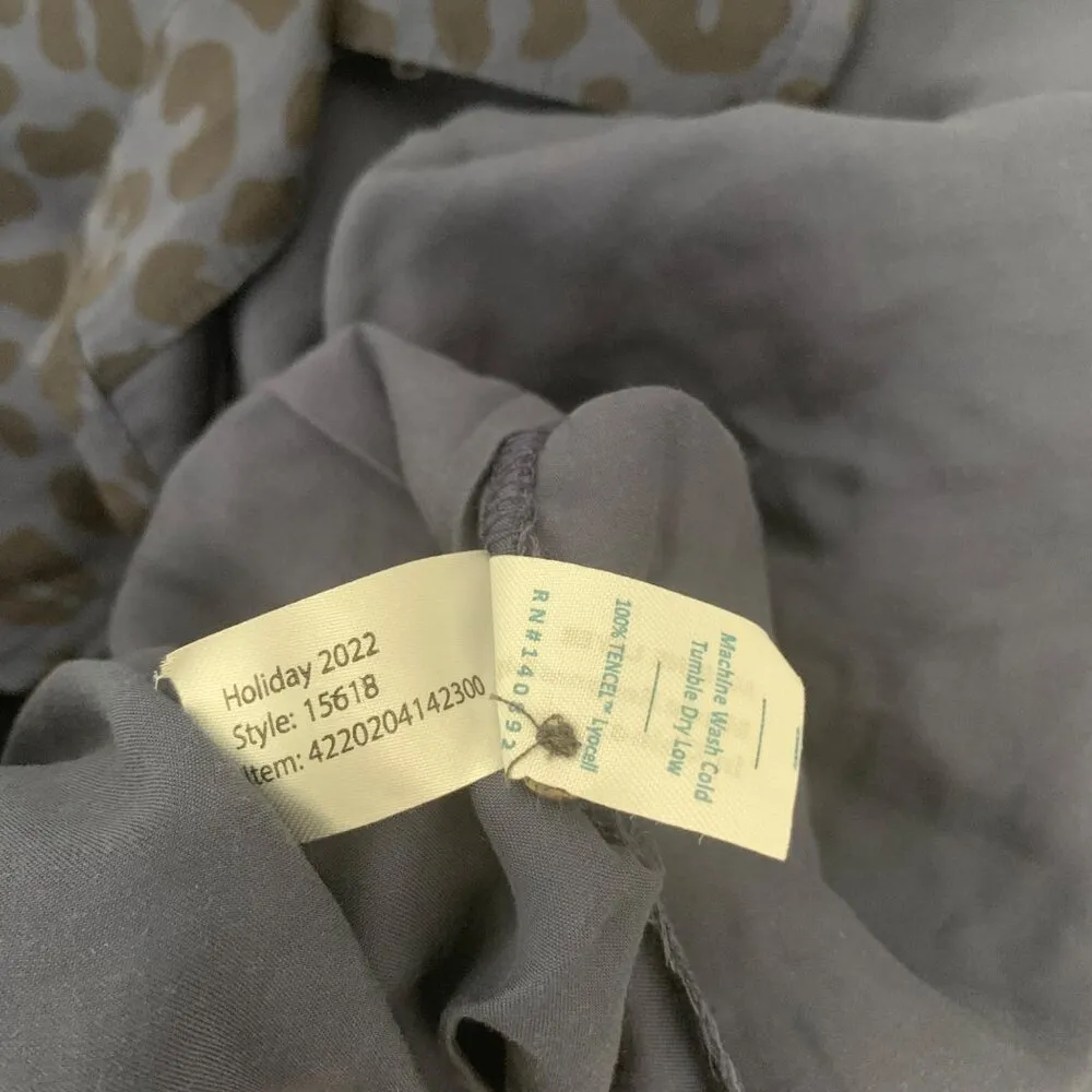 Marine Layer Rory Long-Sleeve Ruffle Blouse Cheetah Print Womens Extra Large XL - Image 5