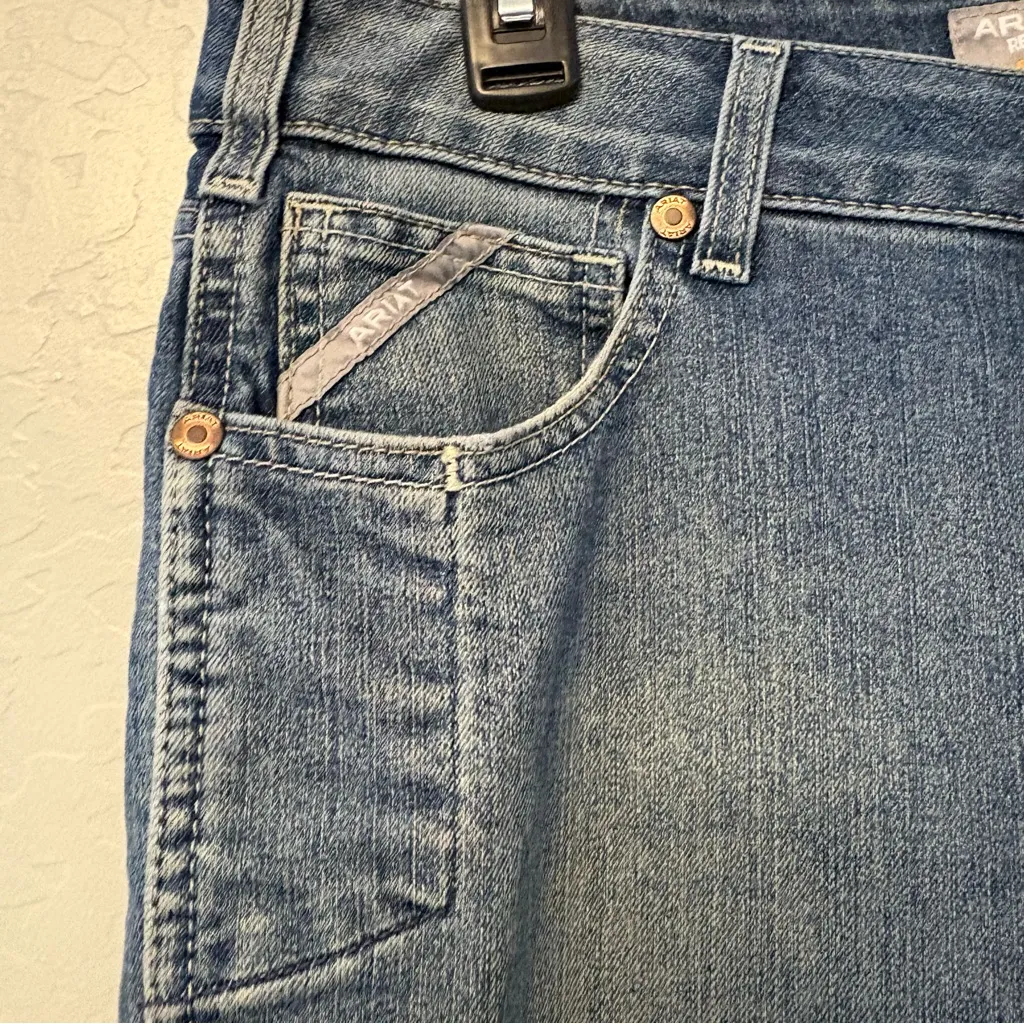 Ariat Rebar mid rise medium wash boot cut jeans size 31 S - Image 9