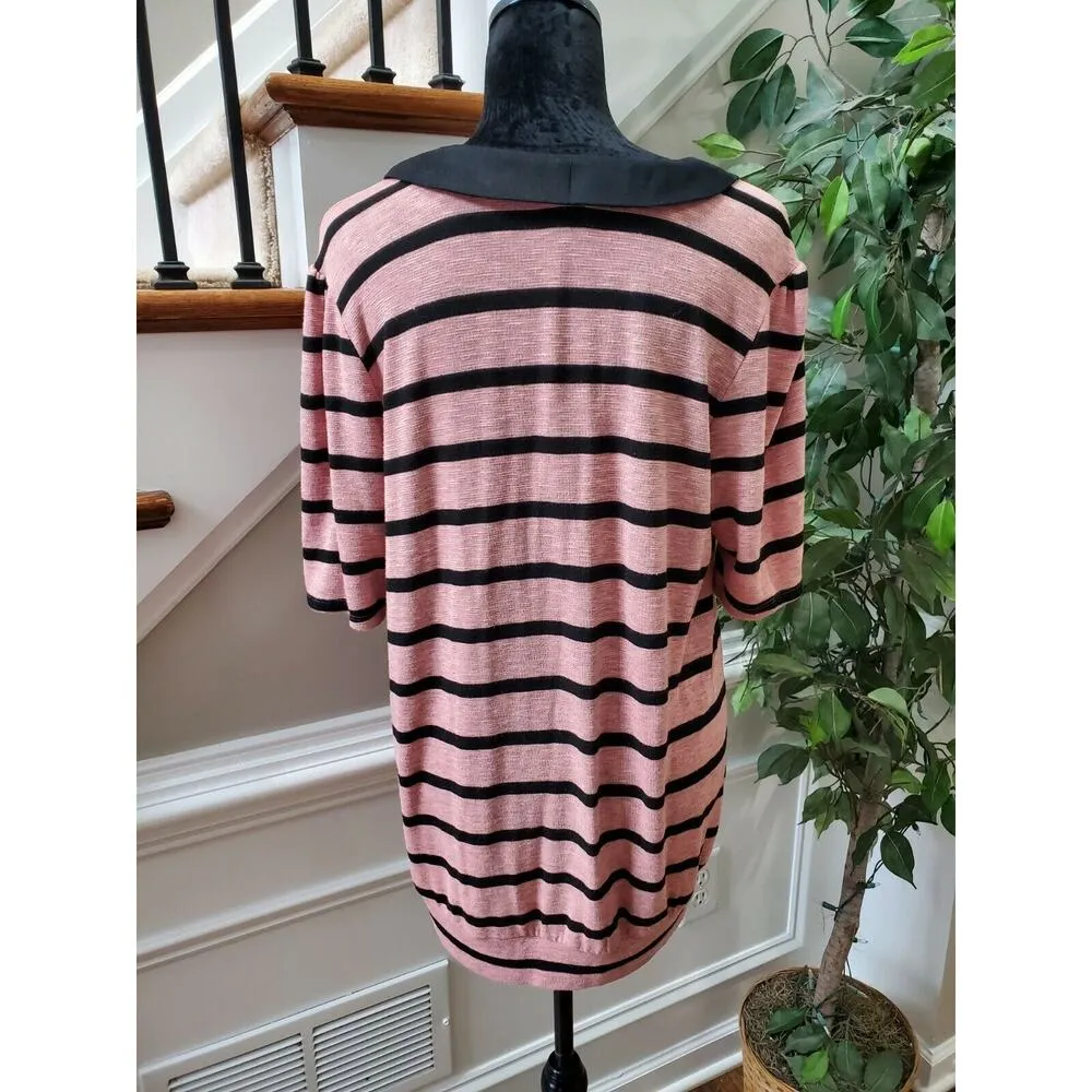 American Rag Cie Women's Rayon Short Sleeve Round Neck Casual Top Shirt Size 1X Pink - Image 7