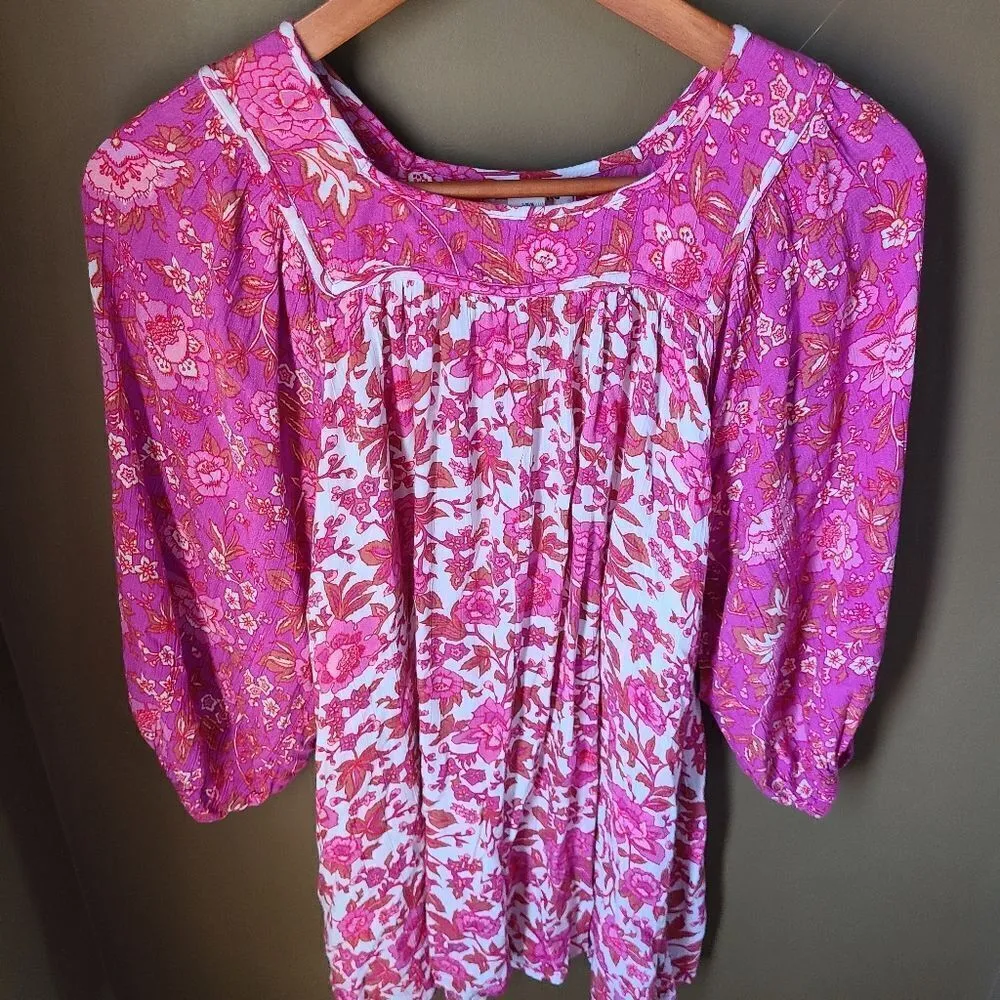 Billa Spring Floral Blouse Size Large | Pink - Image 14