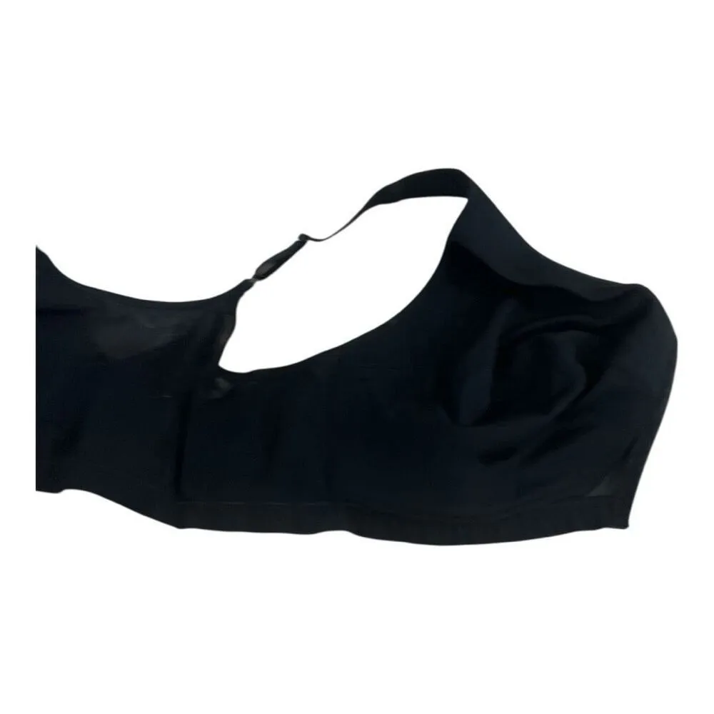 Laudine Hook Eye Front Close Wireless Bra Plus Size 44G Black Back Support - Image 8