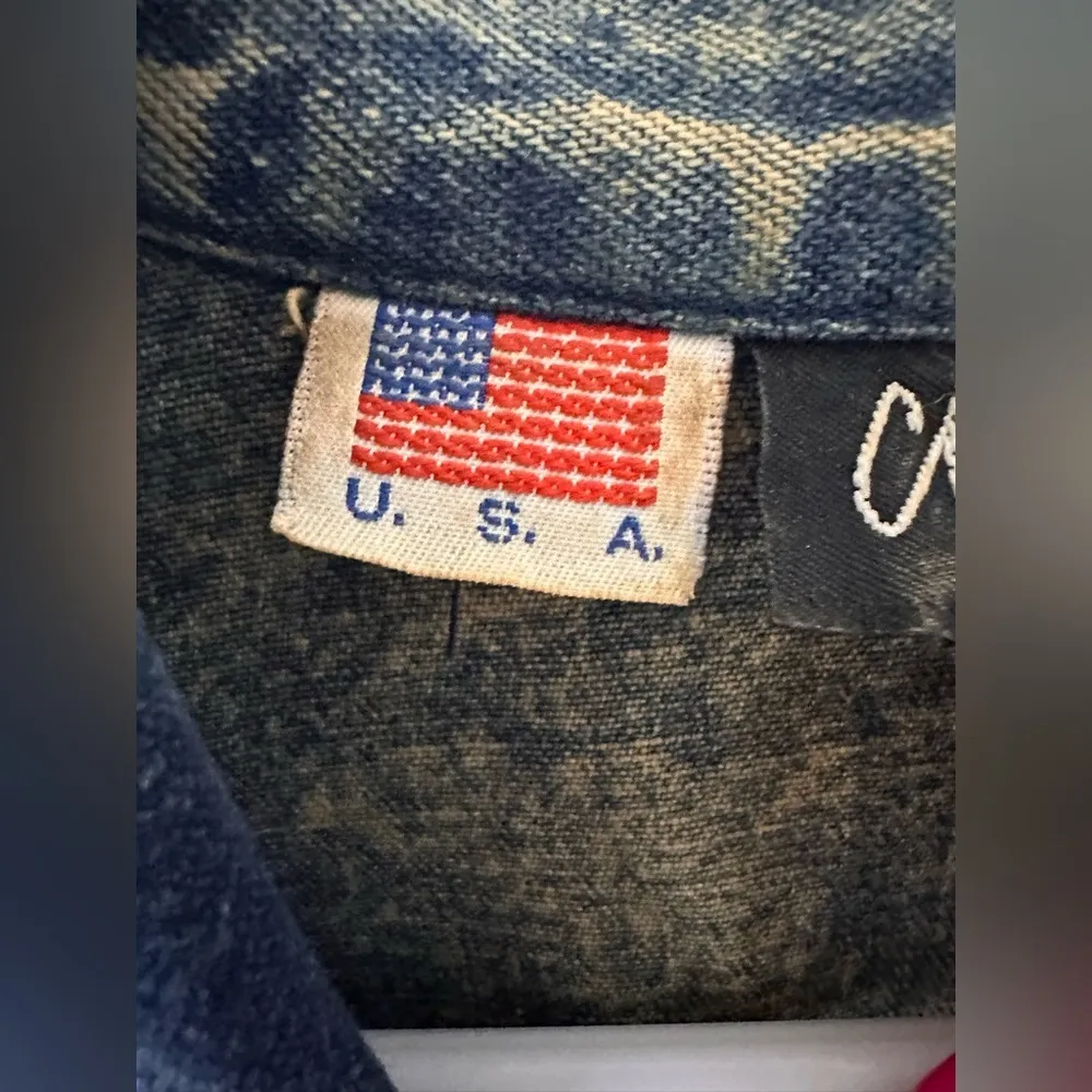 Champagne West Vintage 80s 90s Acid Wash Denim Dolman Dress USA Size 13/14 Blue - Image 8