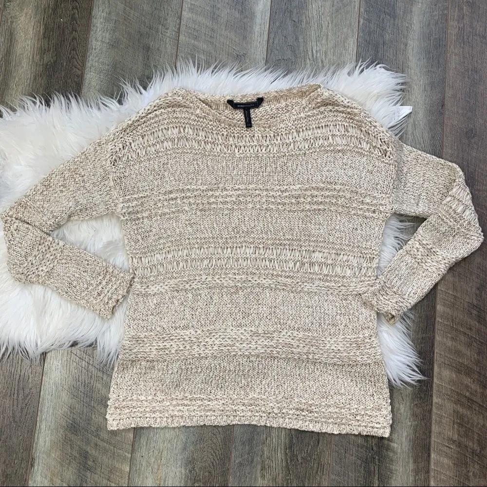 BCBGMaxAzria Mixed Stitch Sweater Size XXS - Image 3