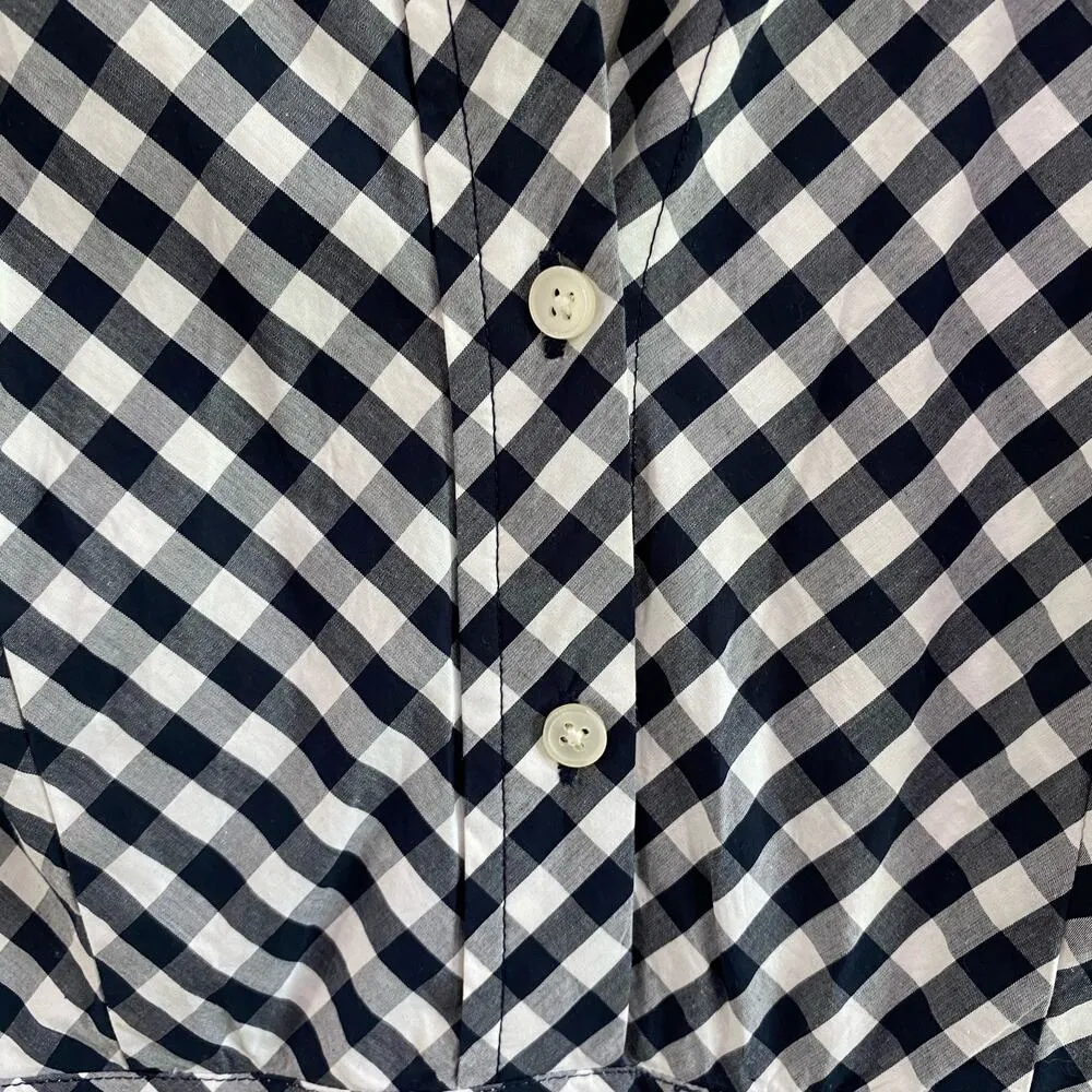 J. Crew Shirtdress Gingham A-Line Blue and White Dress Size 4 - Image 9