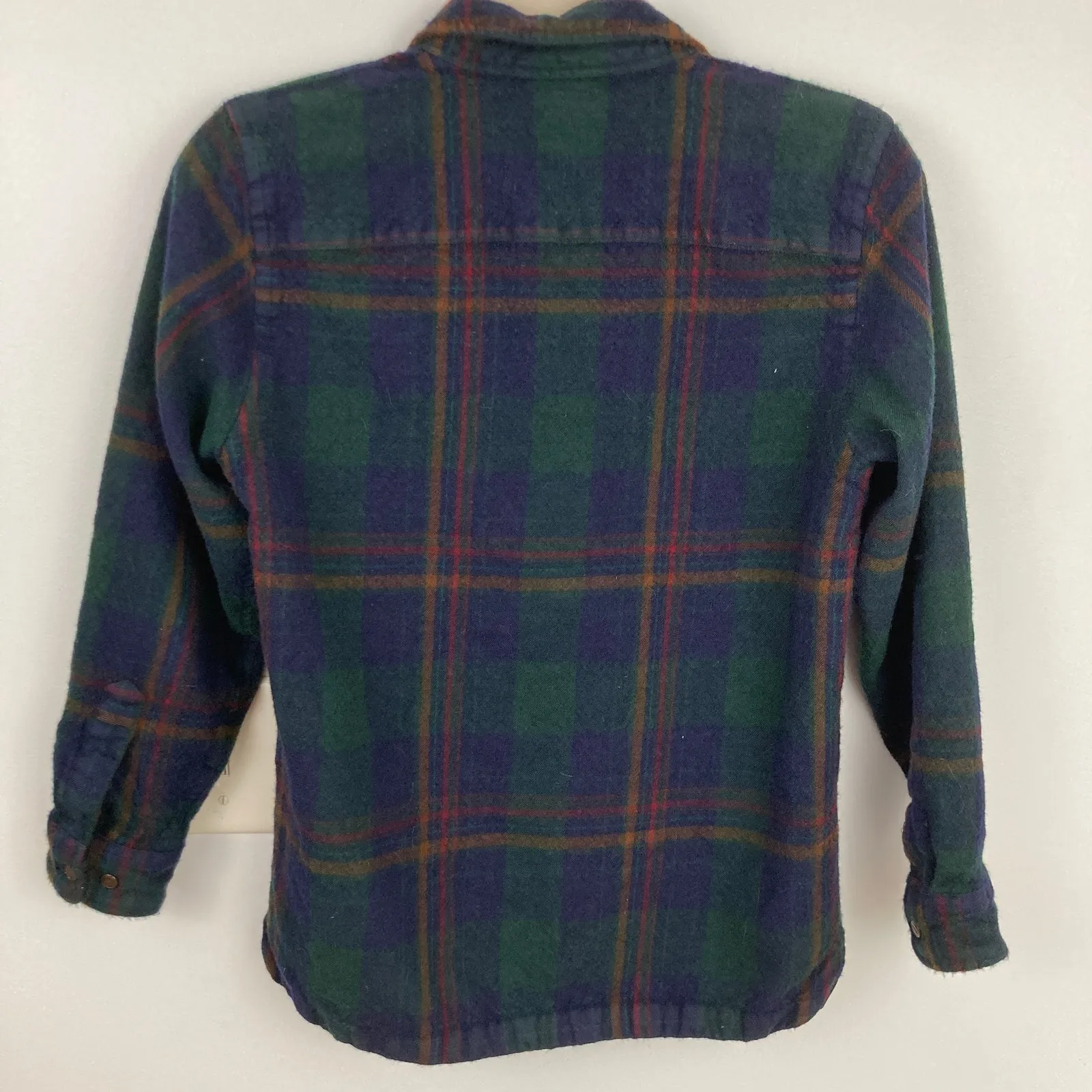 Lauren Ralph Lauren Women XS/S FLAW Green Plaid Worsted Wool Shirt Outdoor Cabin - Image 2