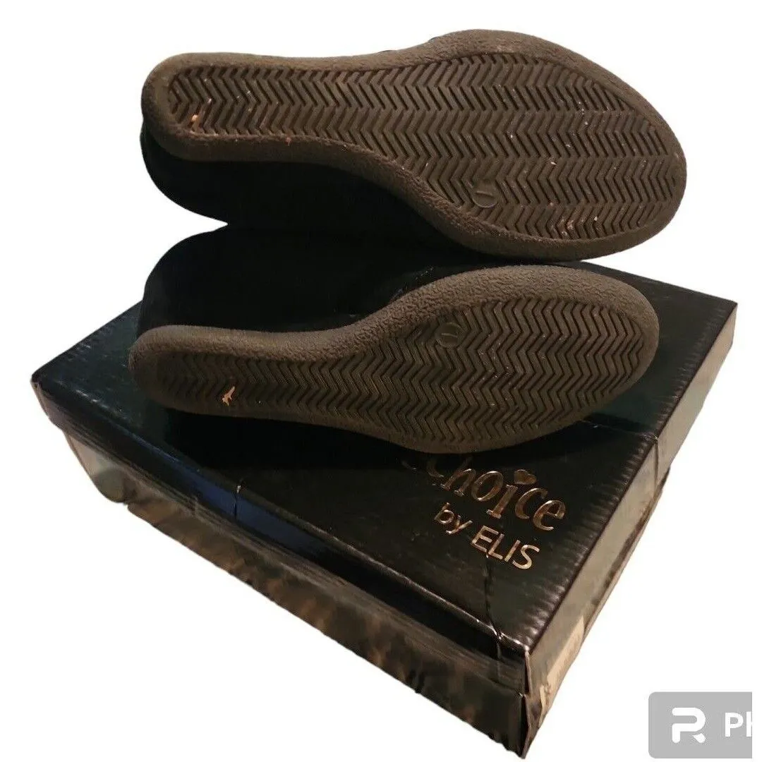 Dance Choice by Elis Black Suede Wedge Heel Lace Up Ankle‎ Booties Size 7 - Image 3